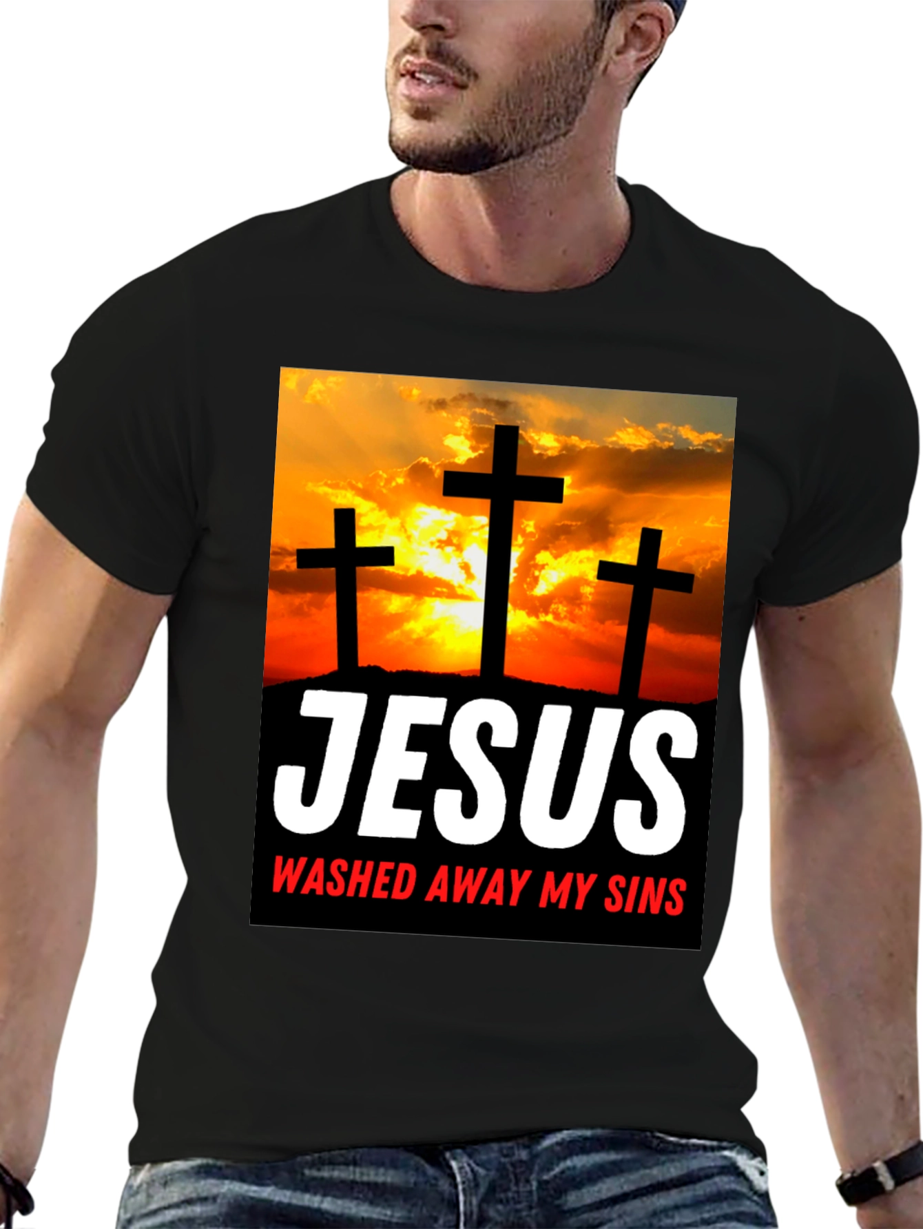 Jesus Washed Away My Sins Graphic T-Shirt