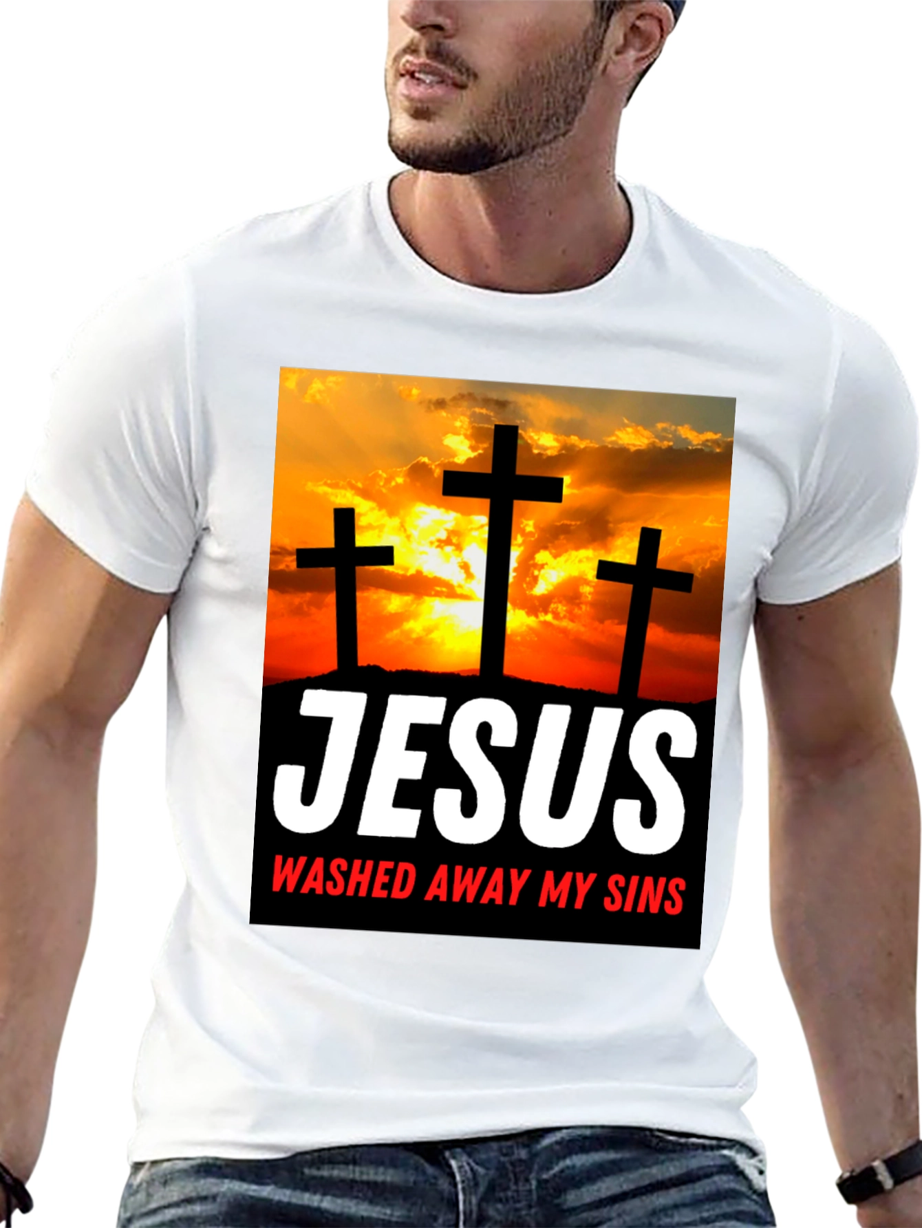Jesus Washed Away My Sins Graphic T-Shirt