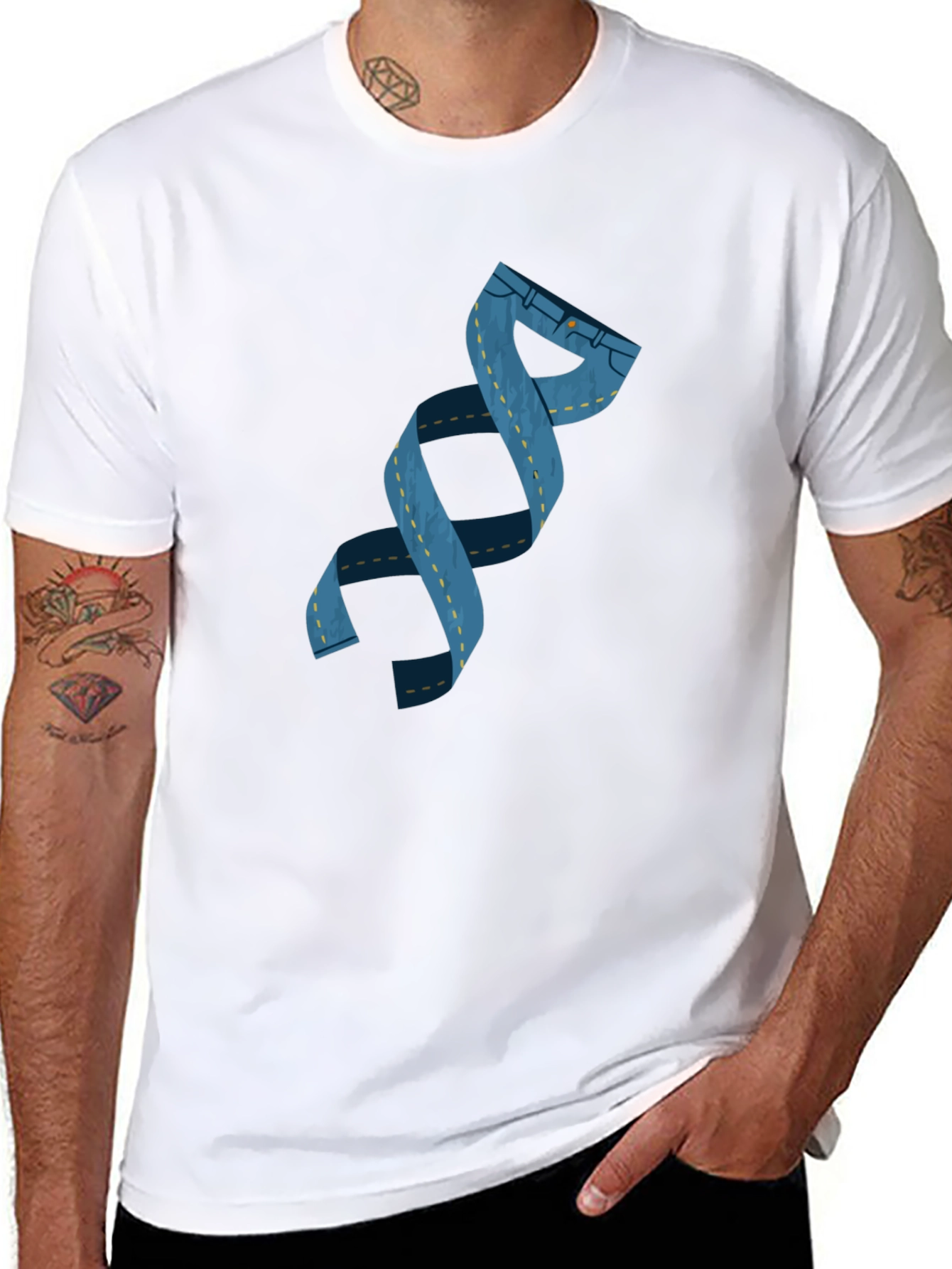DNA Denim T-Shirt - Black Cotton Blend