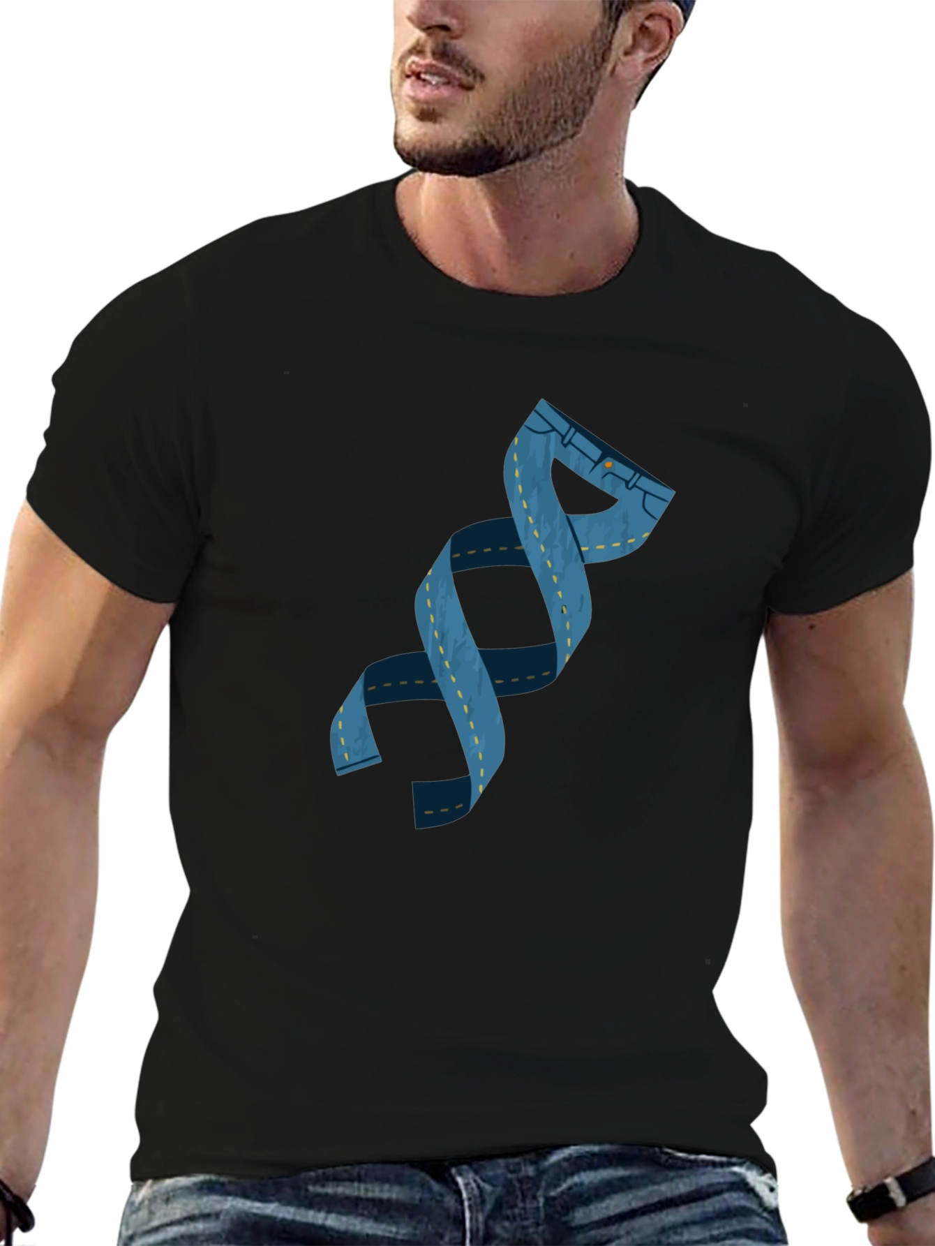 DNA Denim T-Shirt - Black Cotton Blend