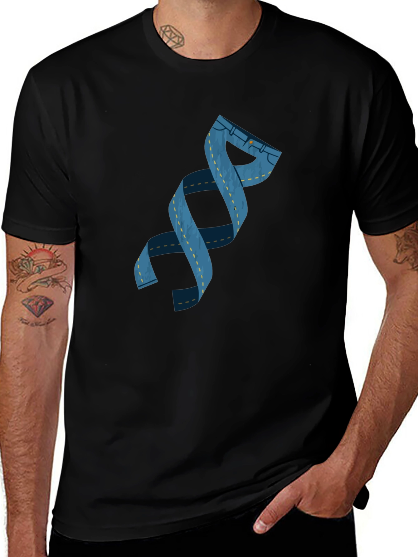 DNA Denim T-Shirt - Black Cotton Blend