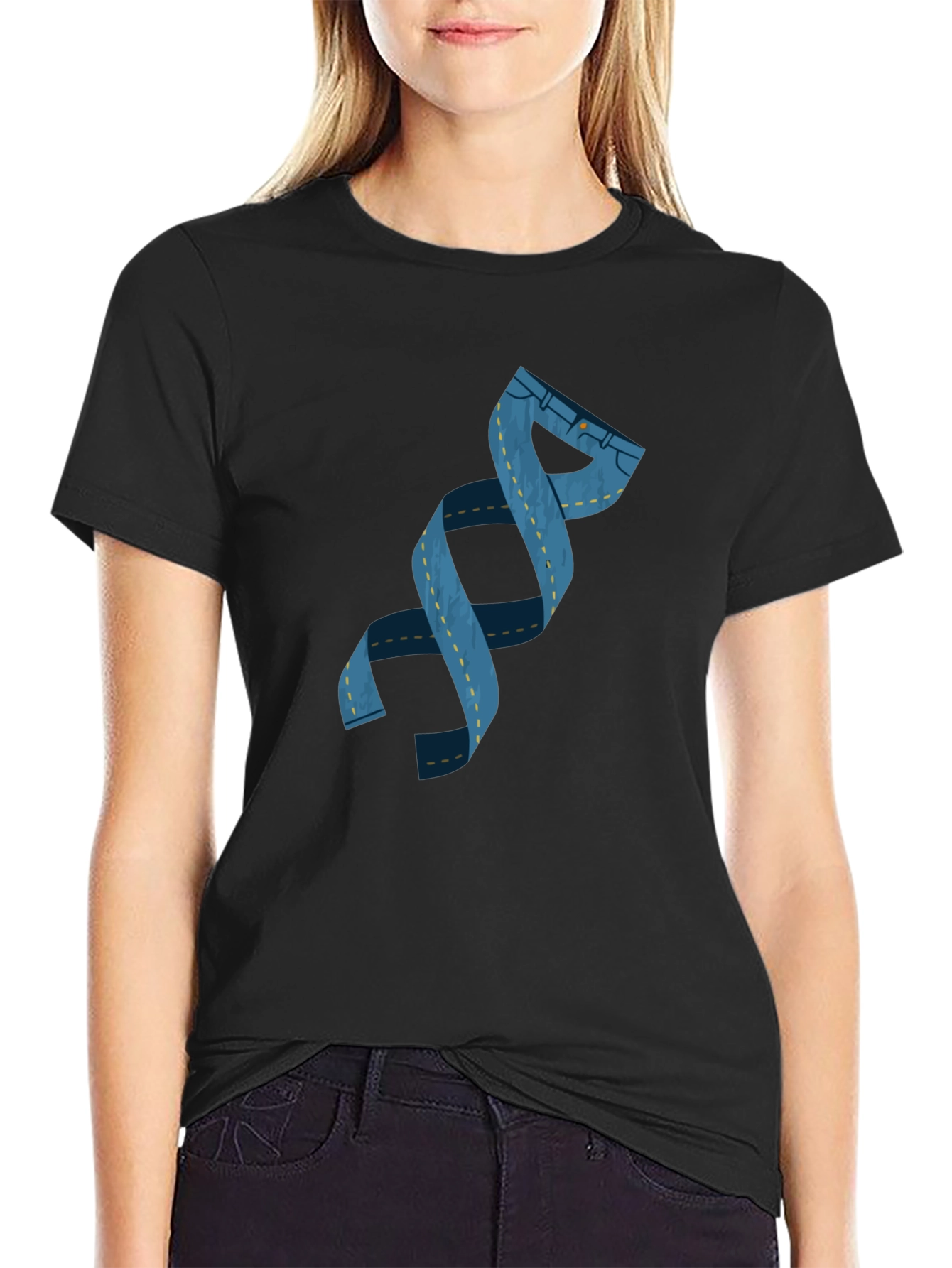 DNA Denim T-Shirt - Black Cotton Blend
