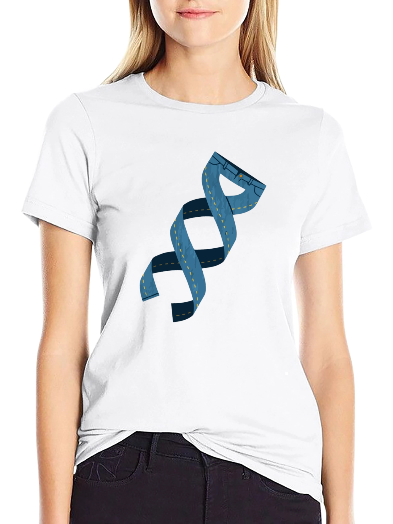 DNA Denim T-Shirt - Black Cotton Blend