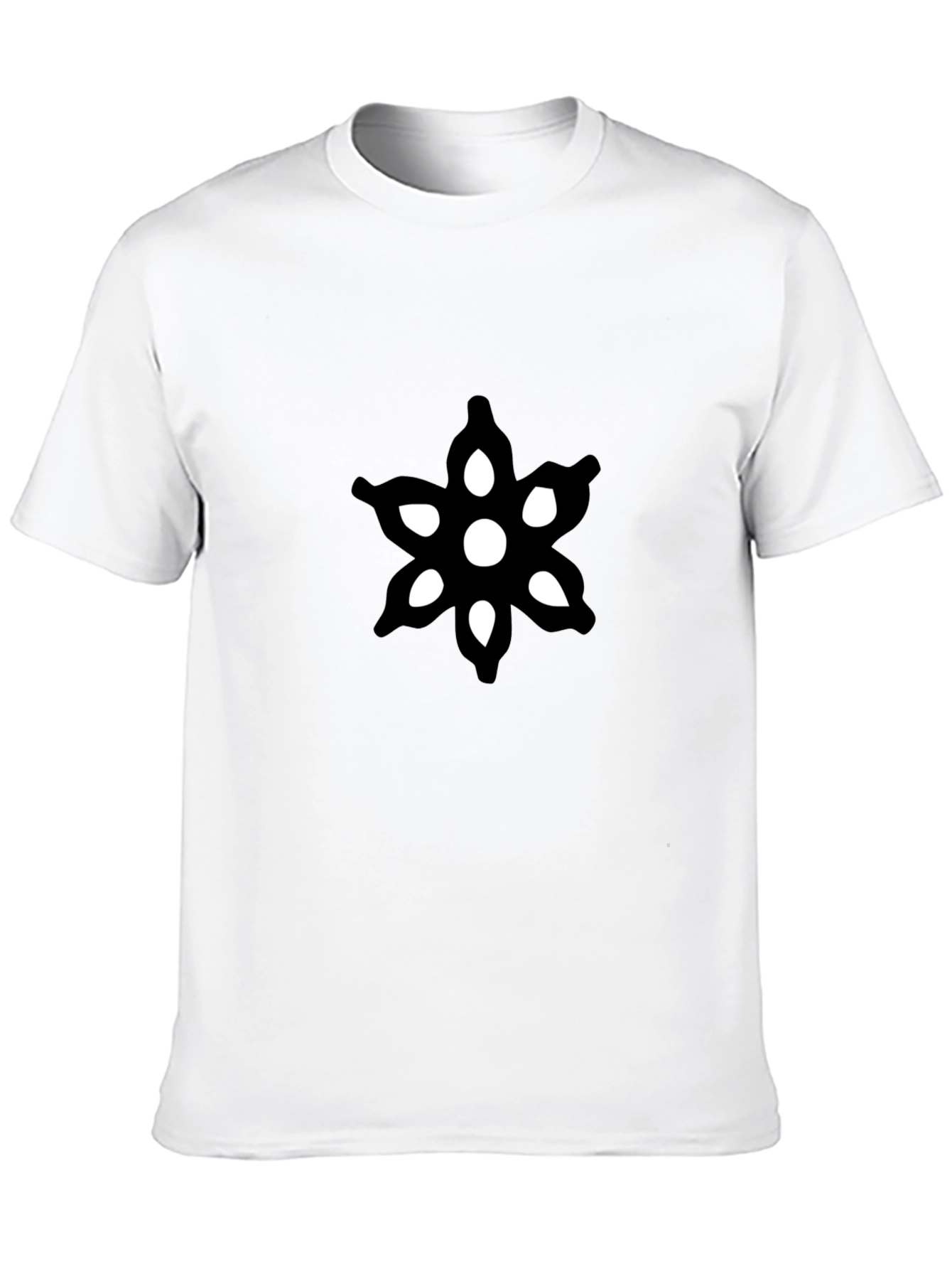 Mens Black Graphic Tee - Abstract Floral Design