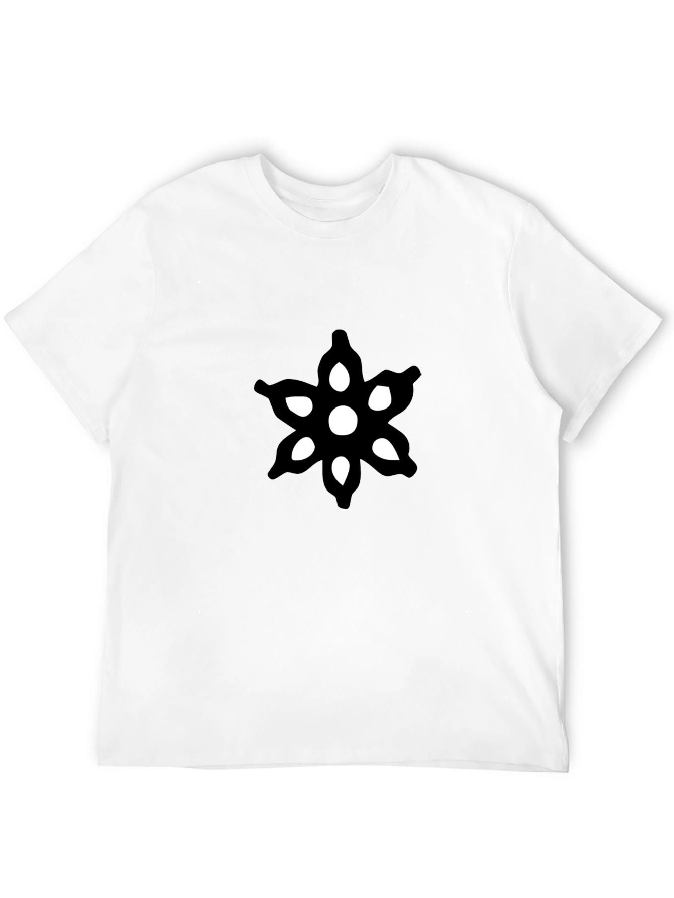 Mens Black Graphic Tee - Abstract Floral Design