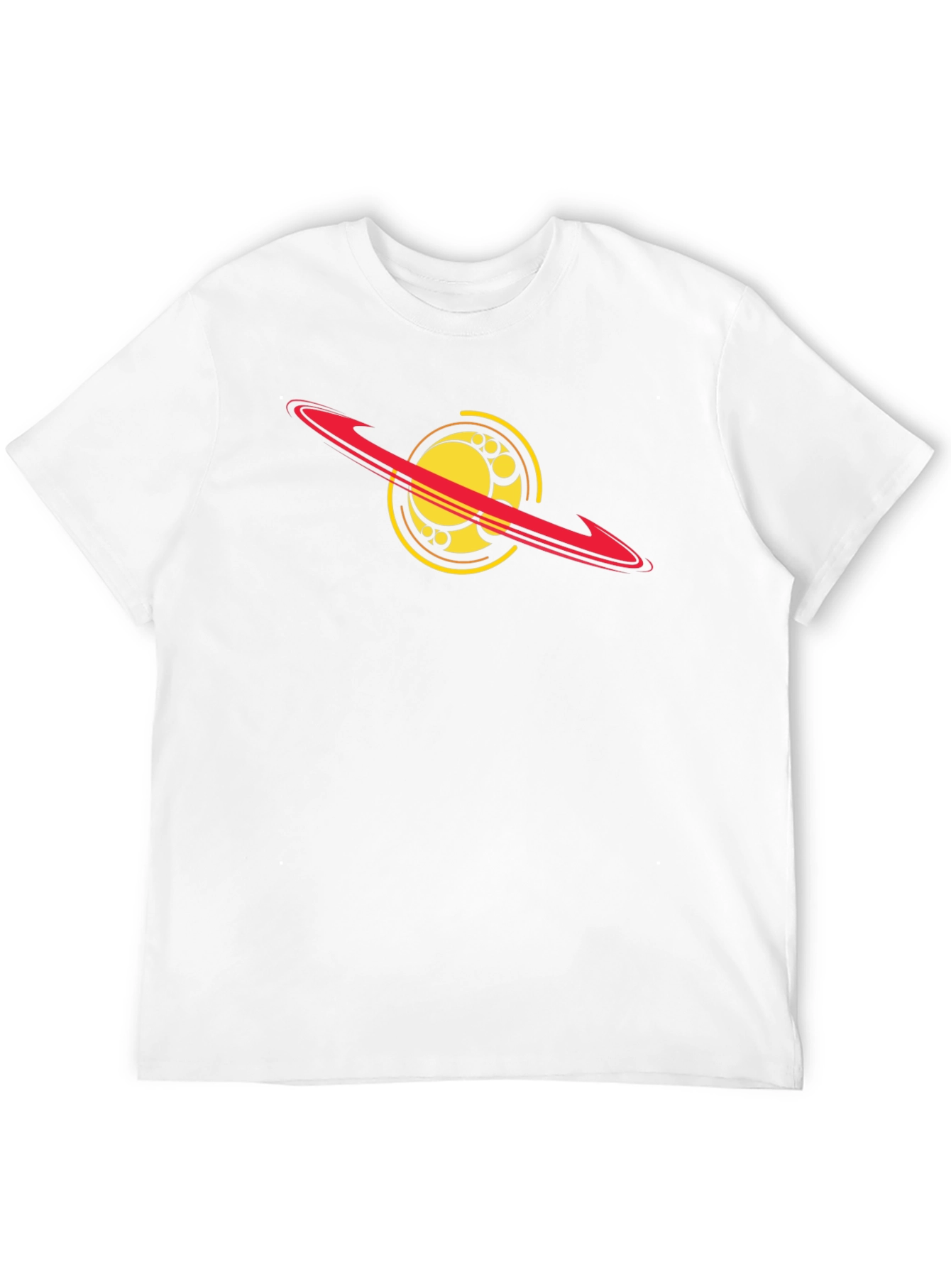 Cosmic Saturn Graphic Tee - Black Cotton Blend
