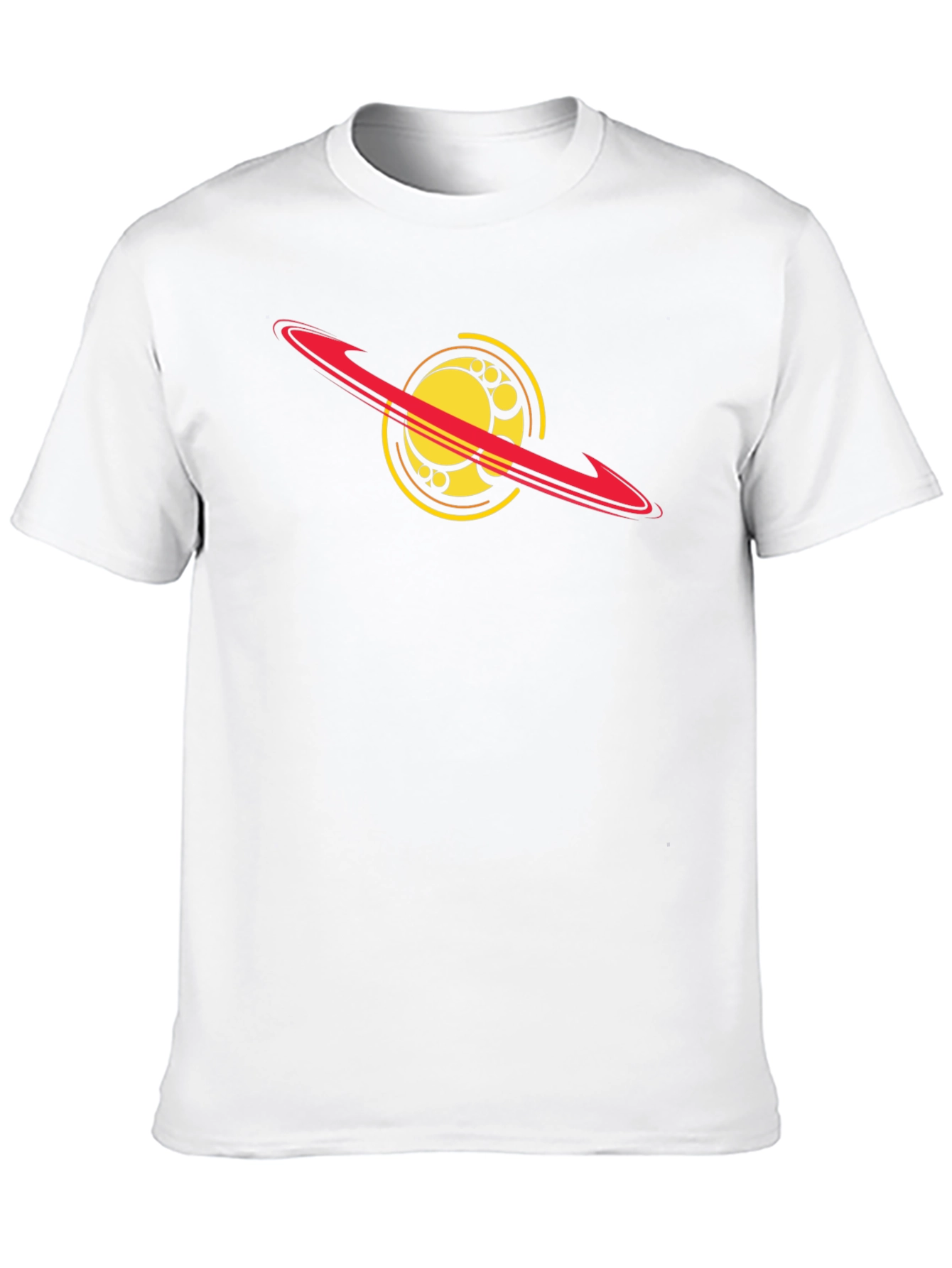 Cosmic Saturn Graphic Tee - Black Cotton Blend