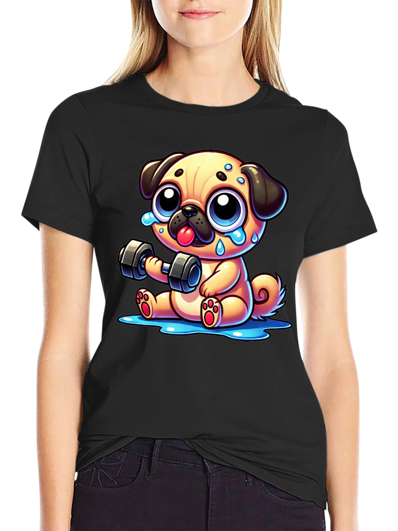 Cute Pug Workout T-Shirt
