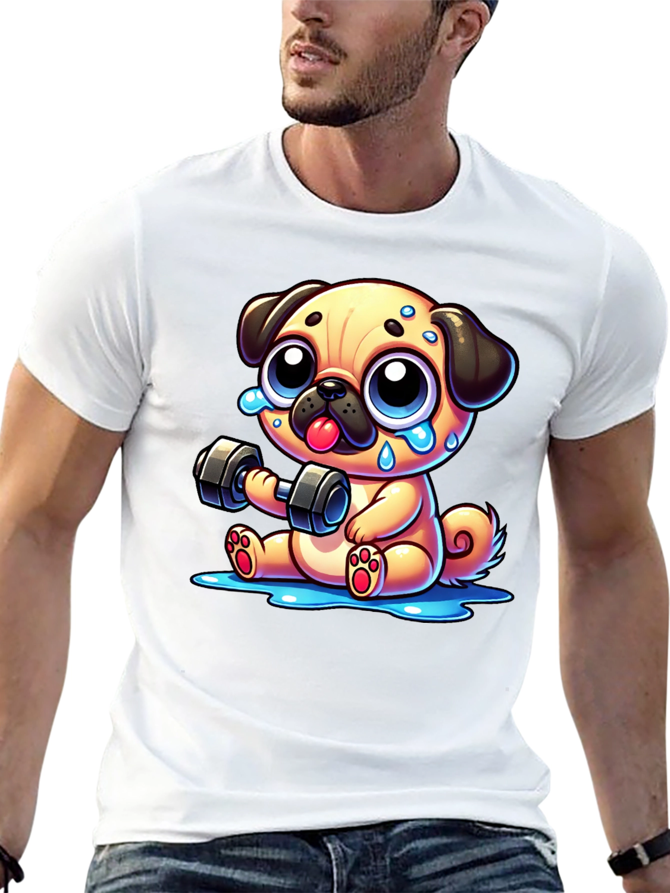 Cute Pug Workout T-Shirt