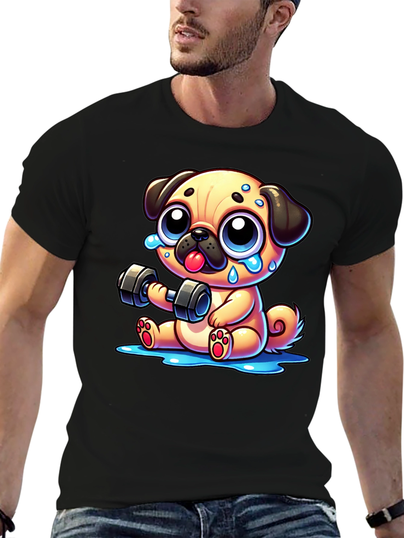 Cute Pug Workout T-Shirt