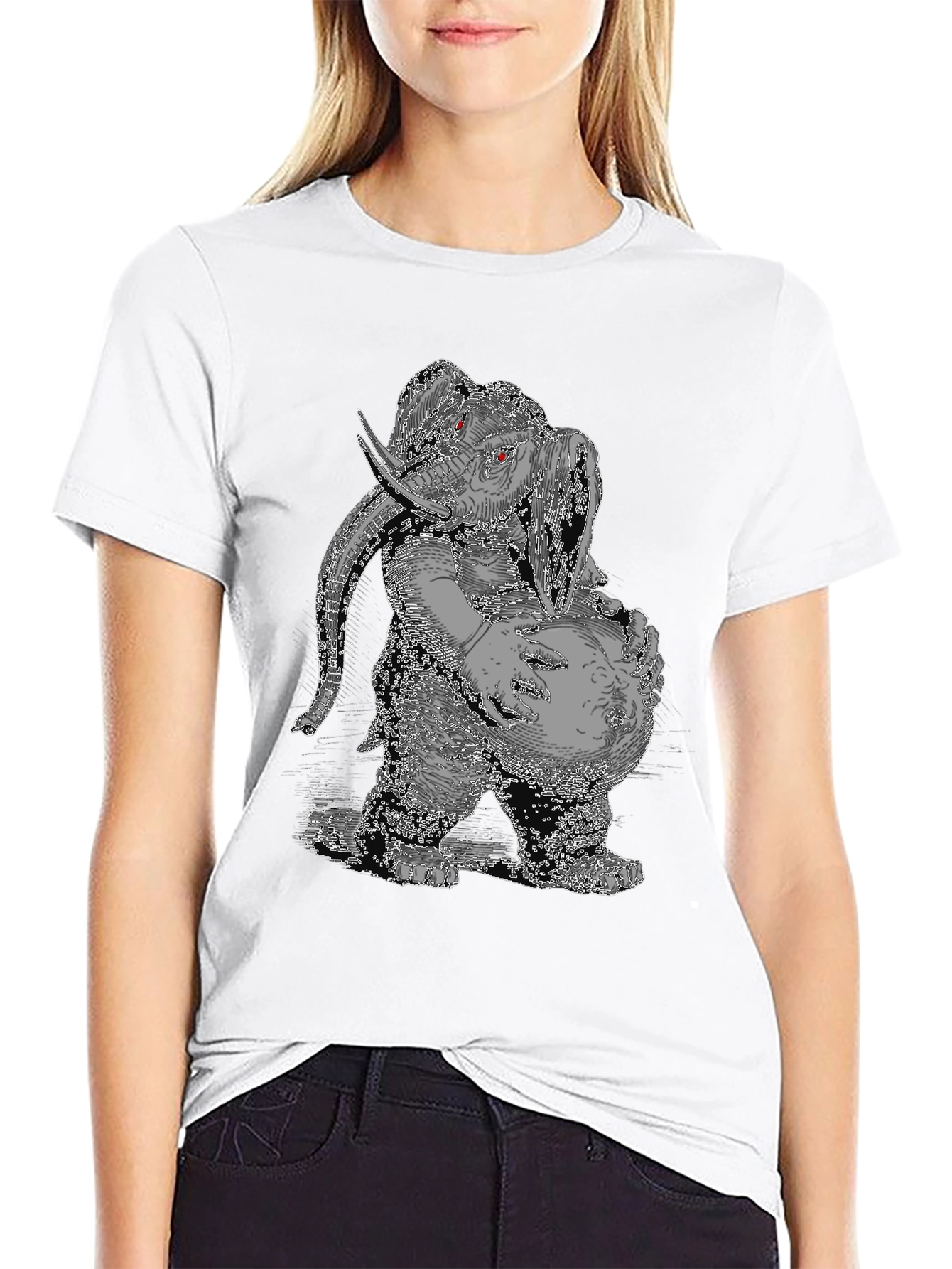 Elephant Graphic Tee - Quirky Animal Print Shirt