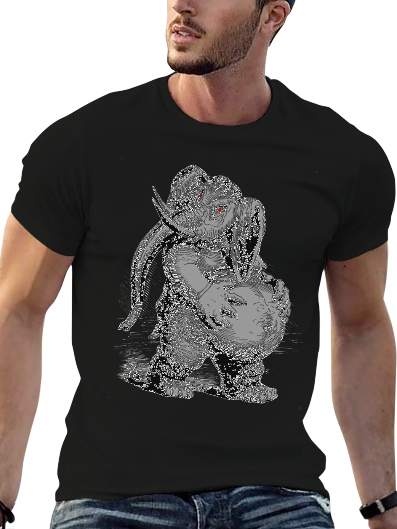 Elephant Graphic Tee - Quirky Animal Print Shirt