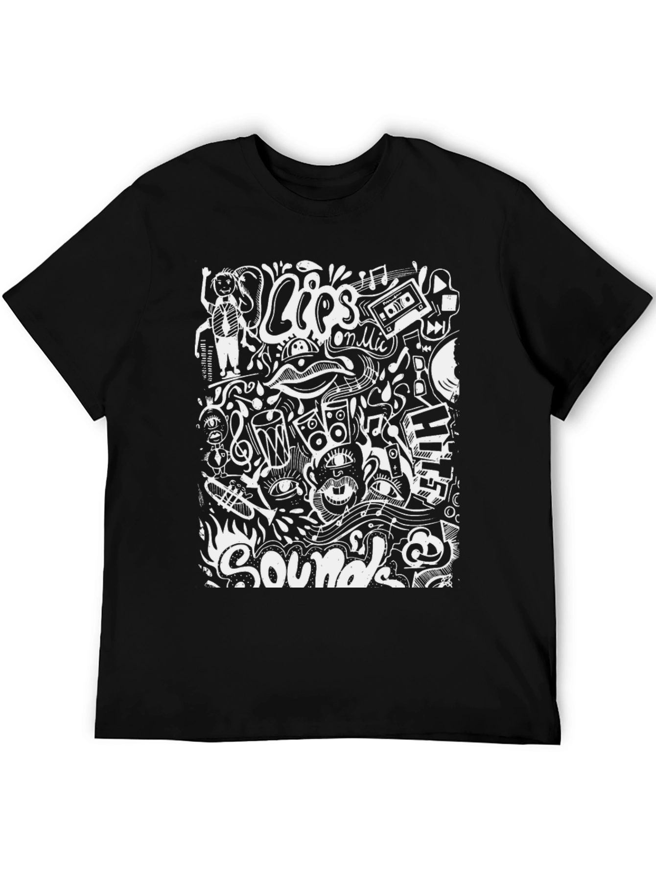 Black T-Shirt with Unique Sound Design