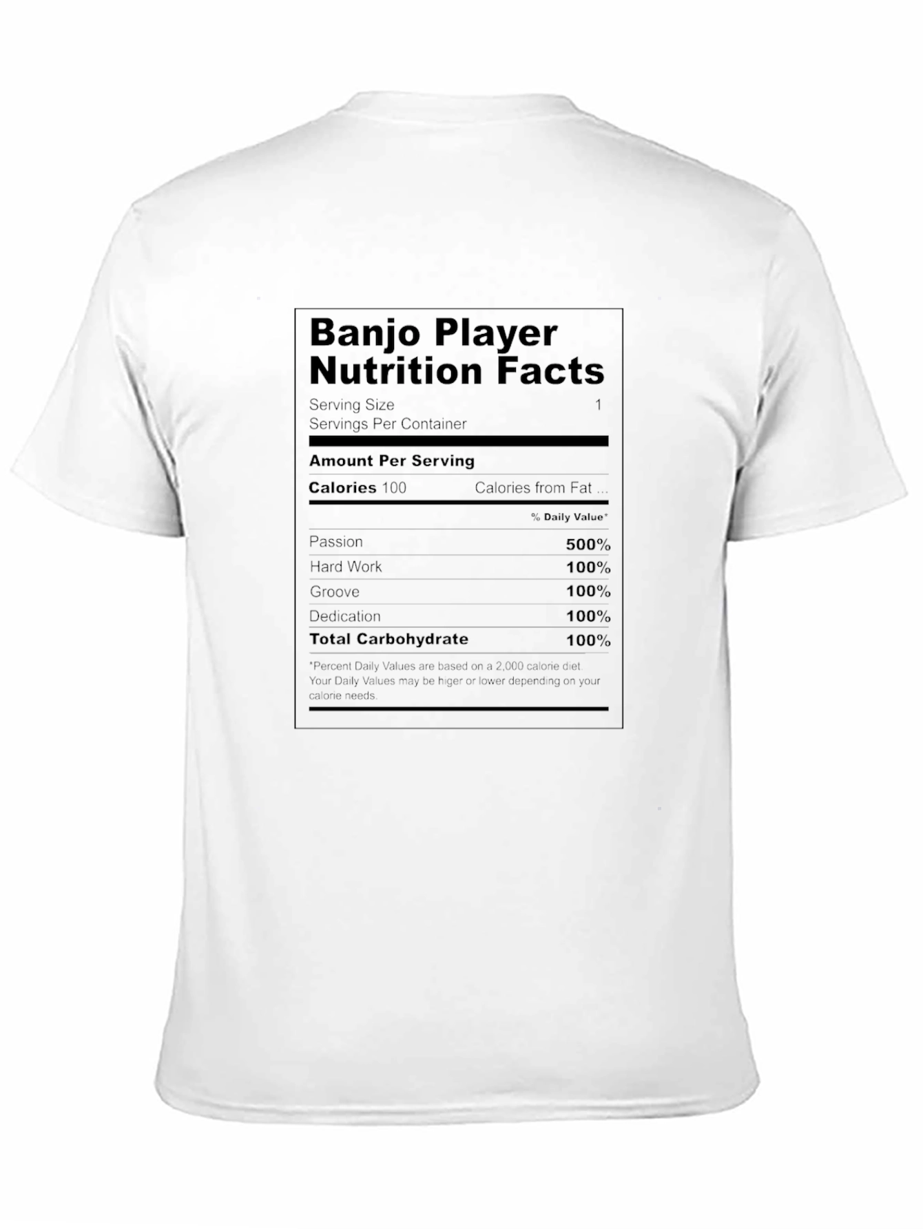 Banjo Player Nutrition Facts T-Shirt