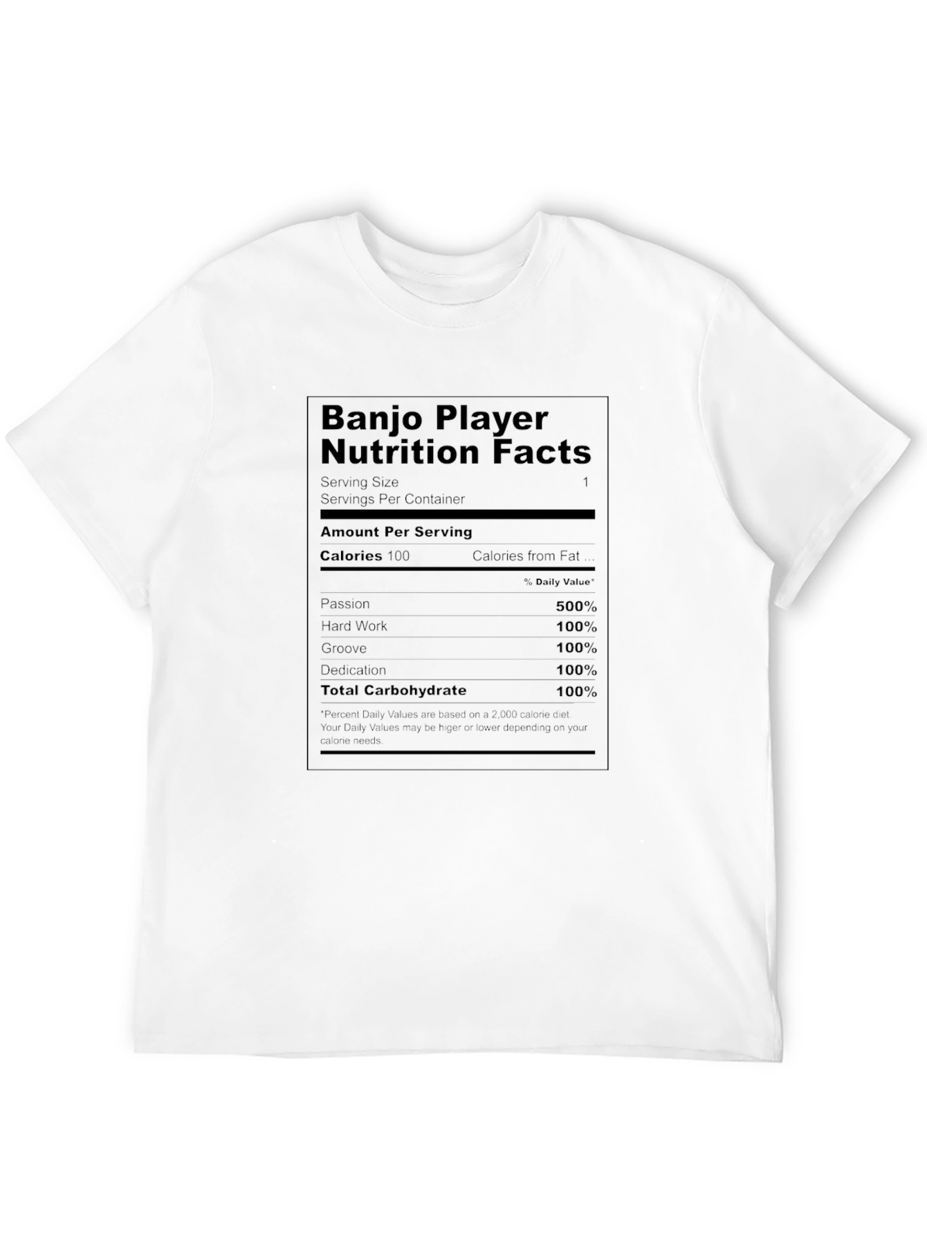 Banjo Player Nutrition Facts T-Shirt