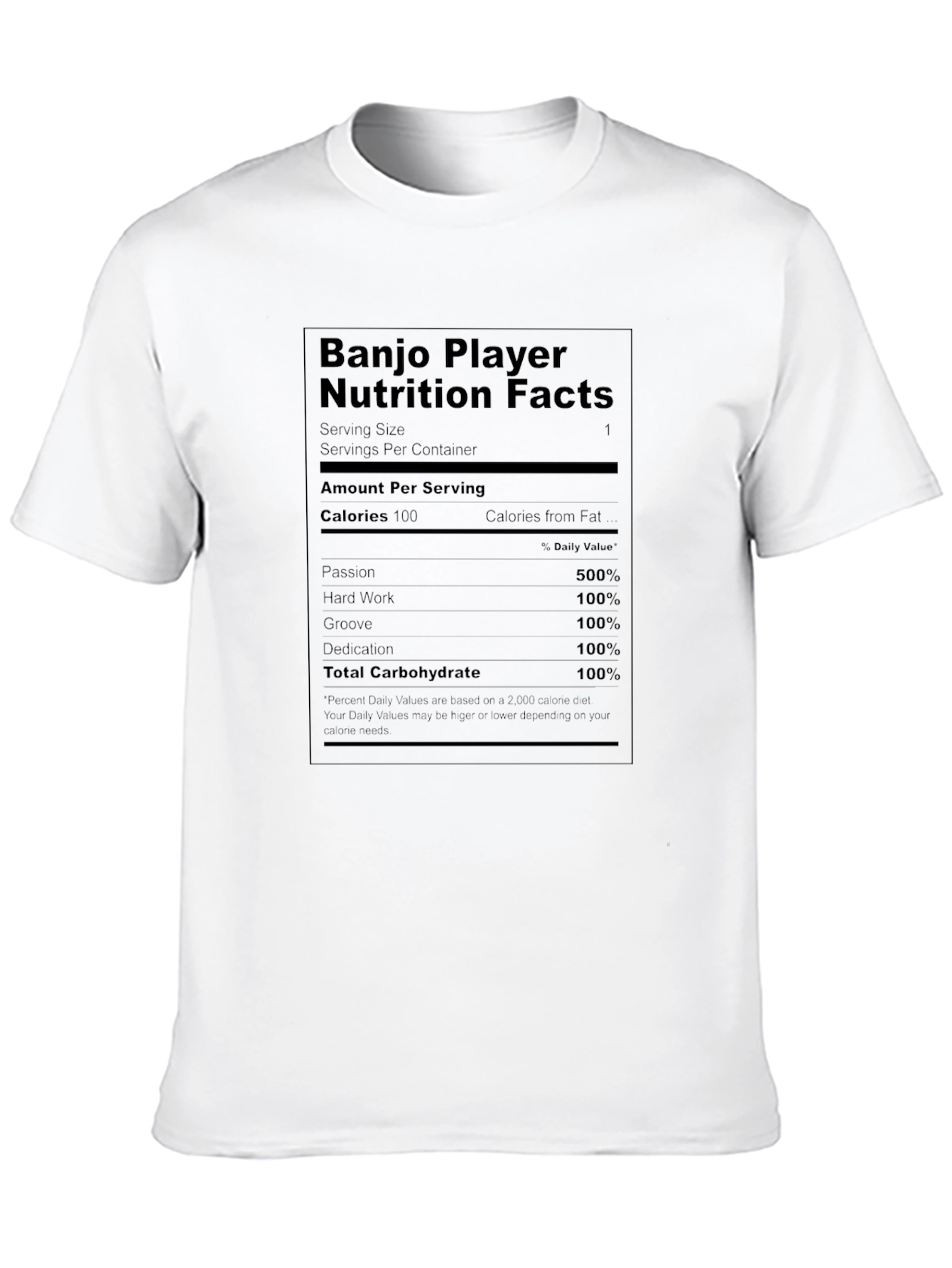 Banjo Player Nutrition Facts T-Shirt