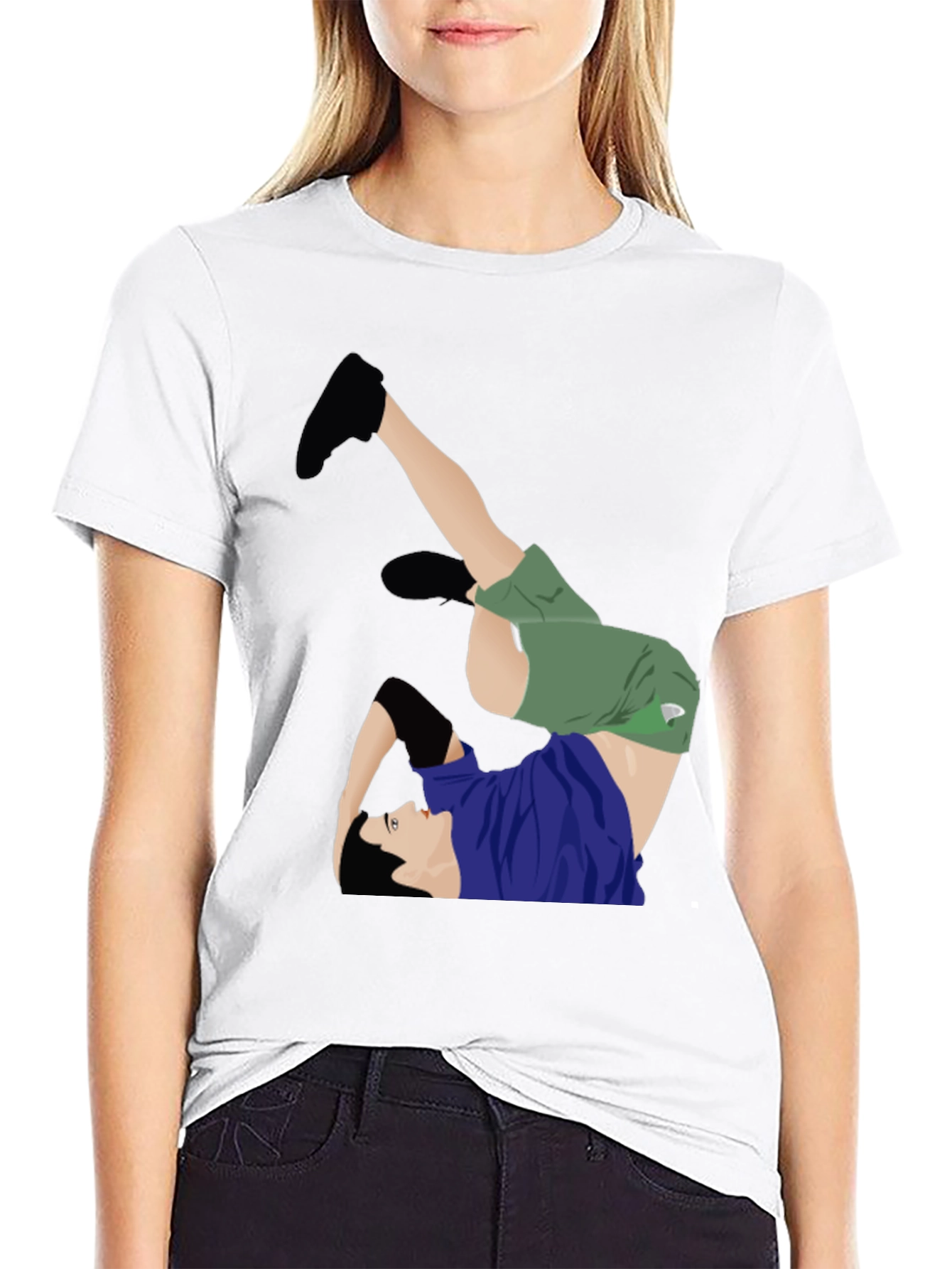 Cool Inverted Yoga Pose Graphic T-Shirt