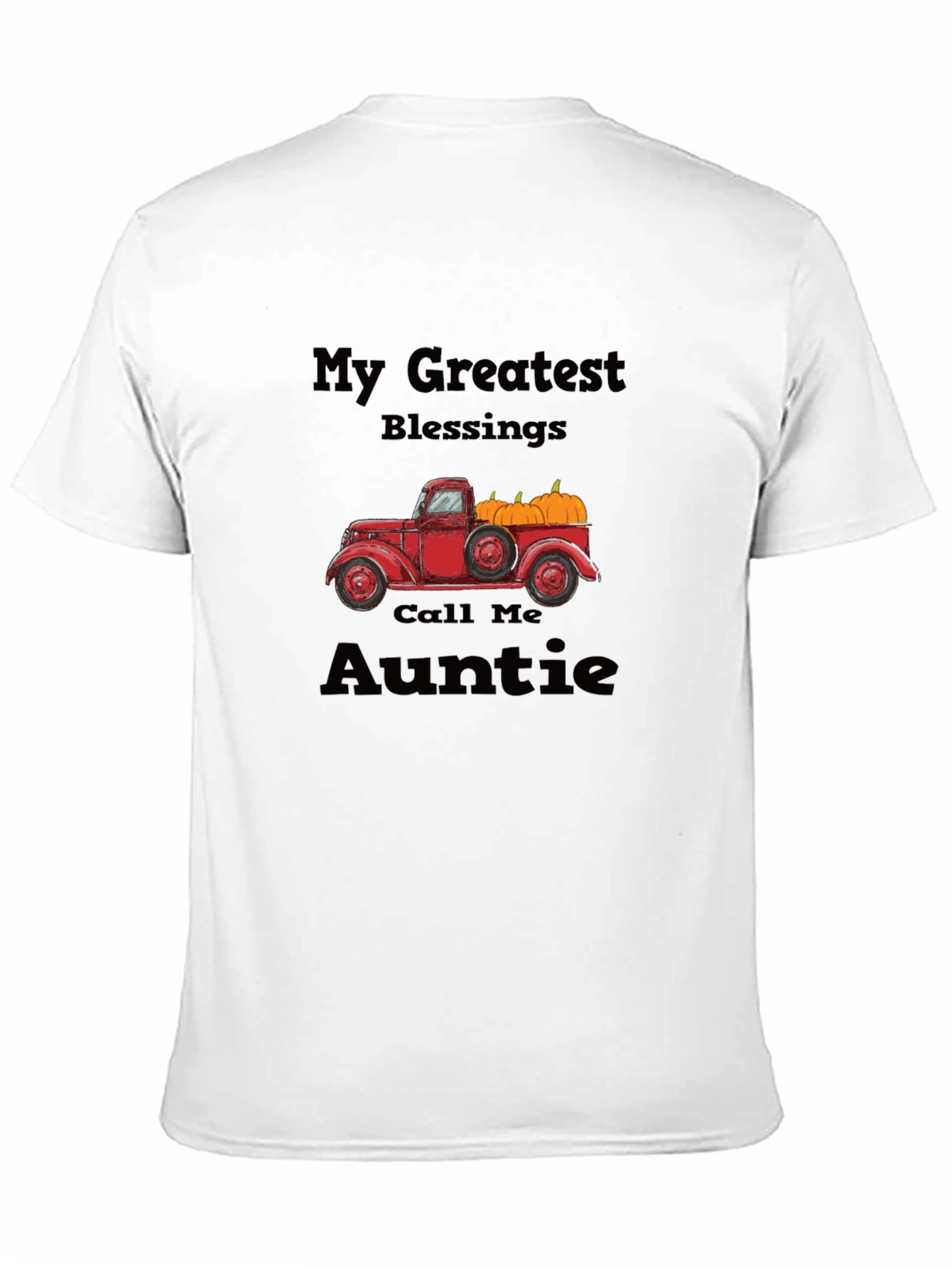 Auntie Blessings T-Shirt - Truck & Pumpkins Design