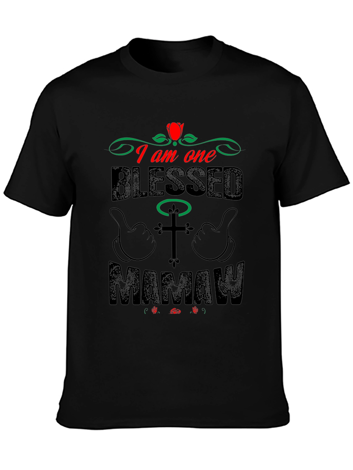 Blessed Mamaw Graphic Tee - Black