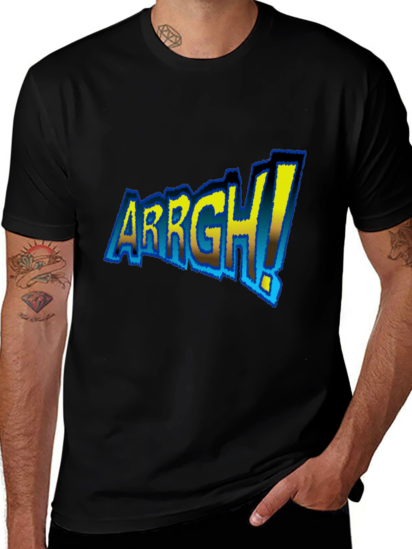 ARRGH! Graphic Tee - Black Cotton T-Shirt