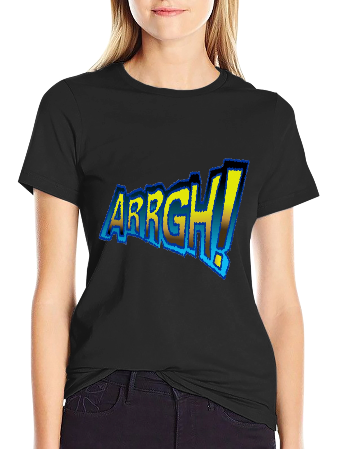 ARRGH! Graphic Tee - Black Cotton T-Shirt