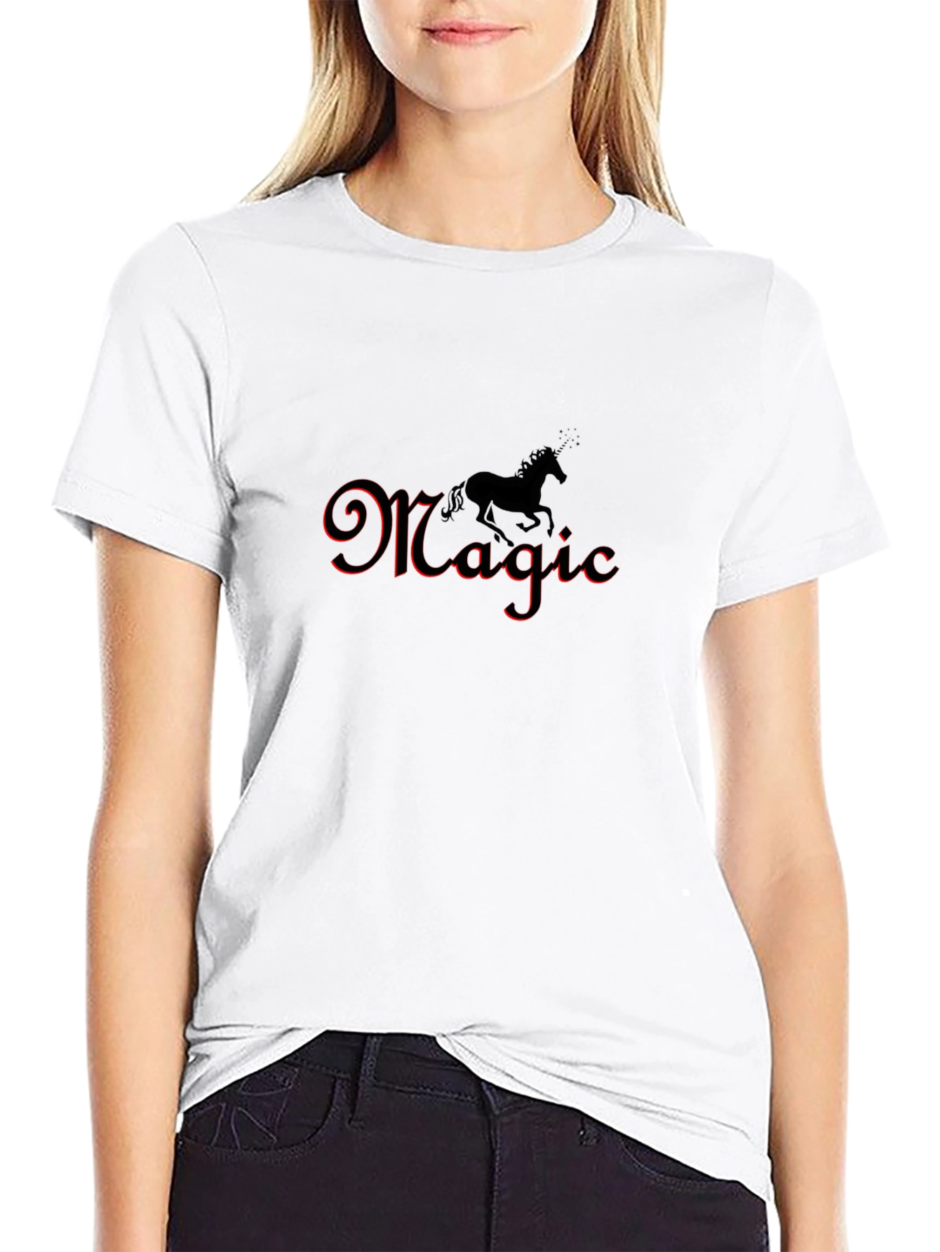 Magic Unicorn Black Graphic Tee