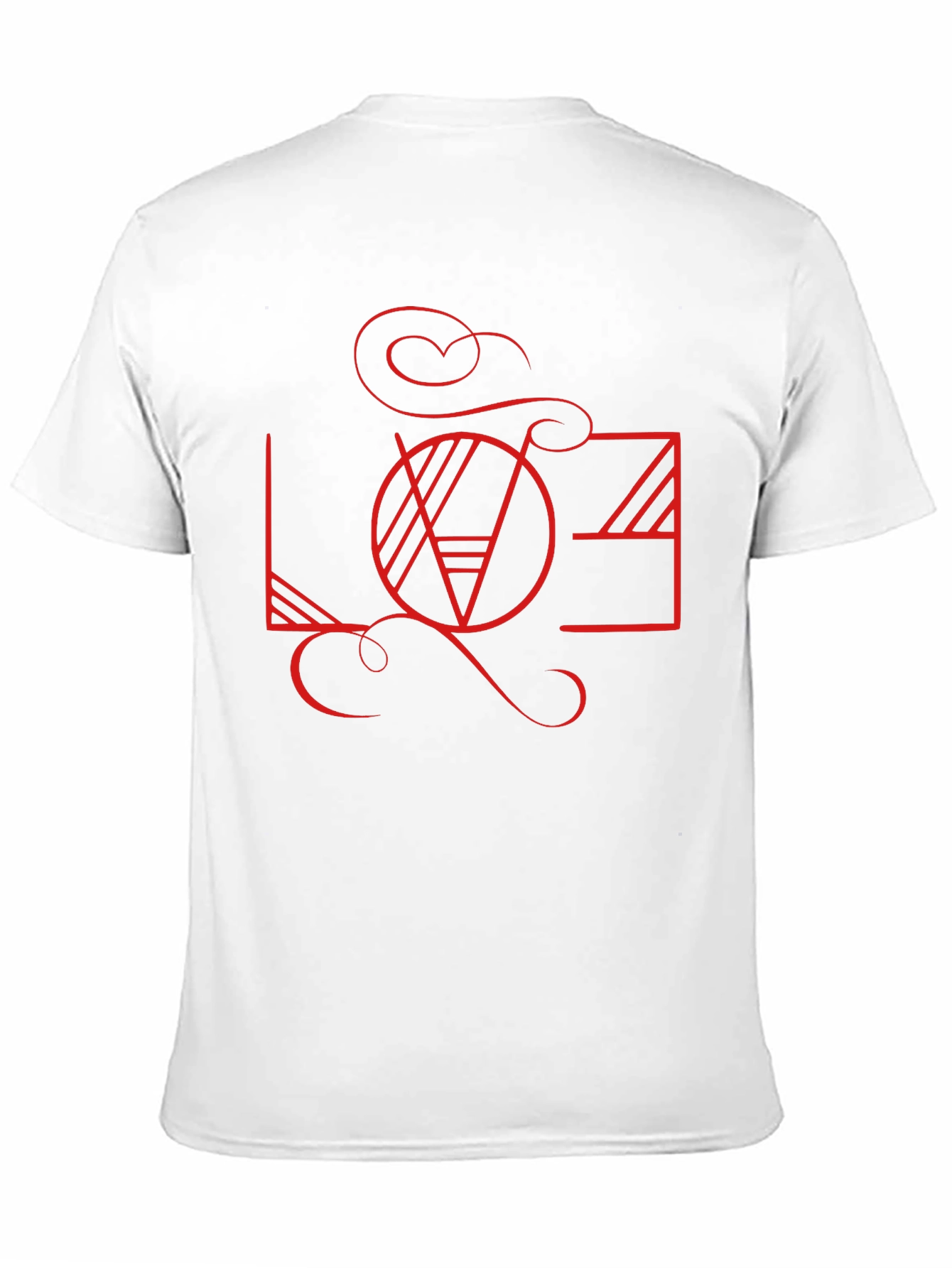 Geometric Love Graphic Black T-Shirt