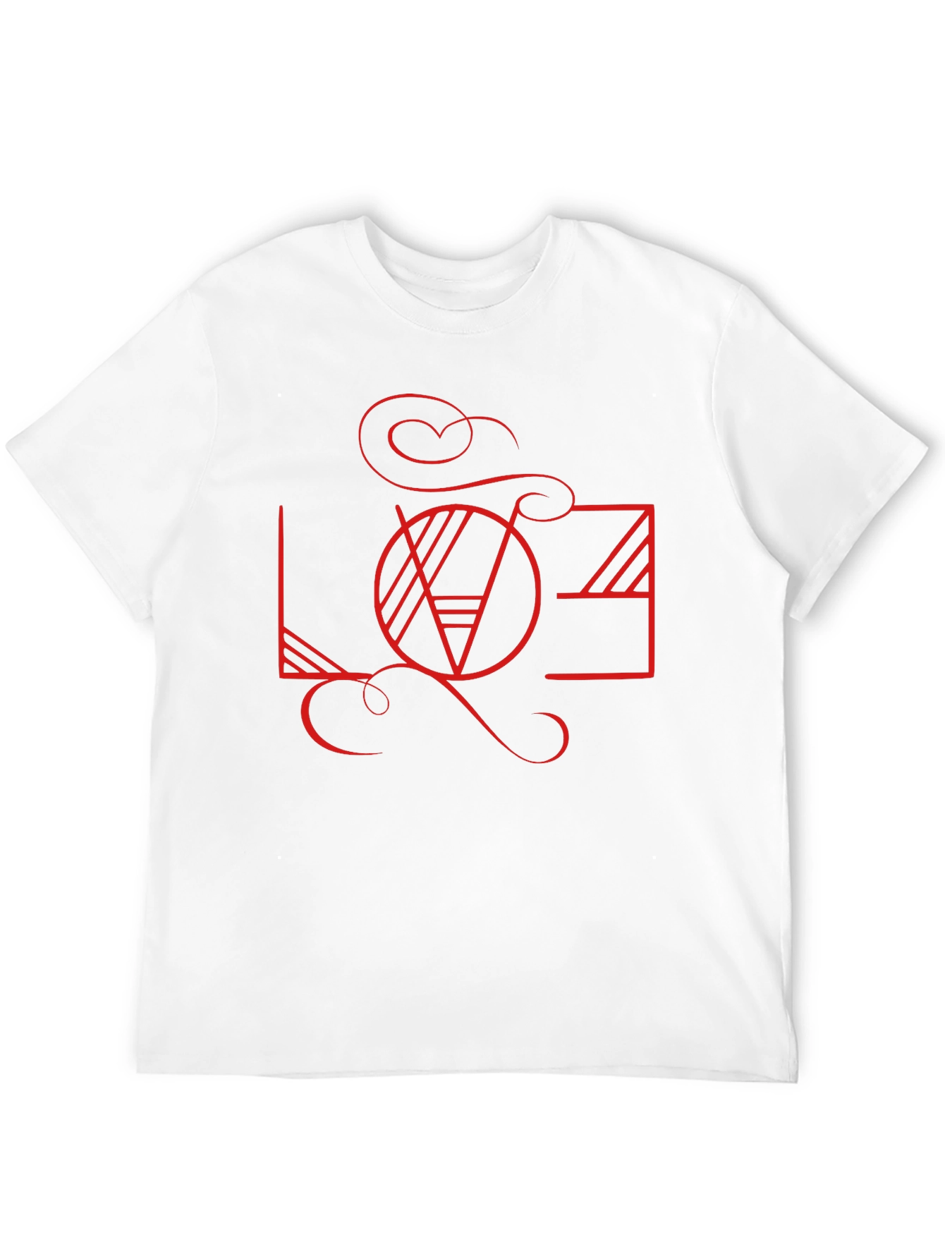 Geometric Love Graphic Black T-Shirt