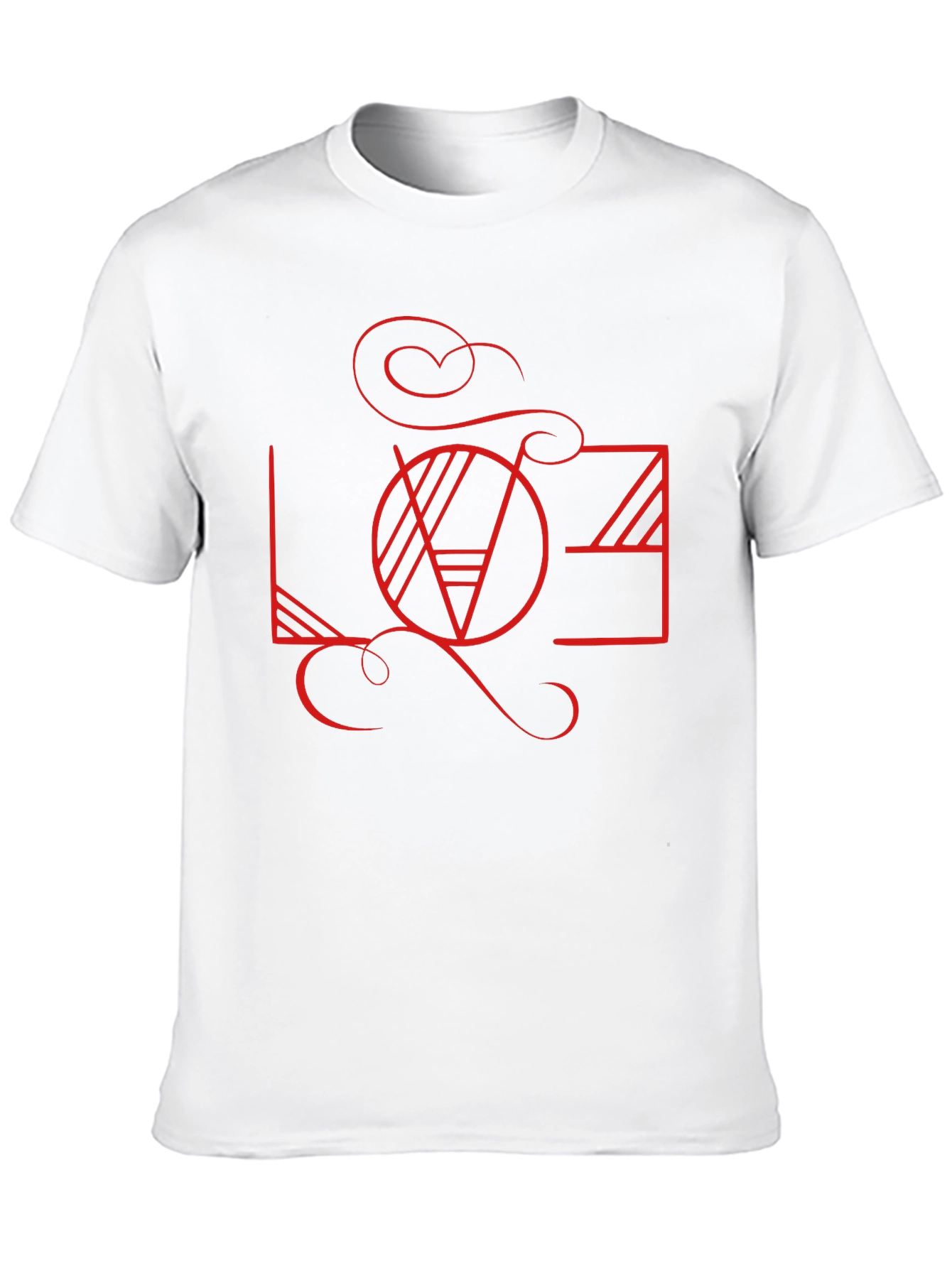 Geometric Love Graphic Black T-Shirt