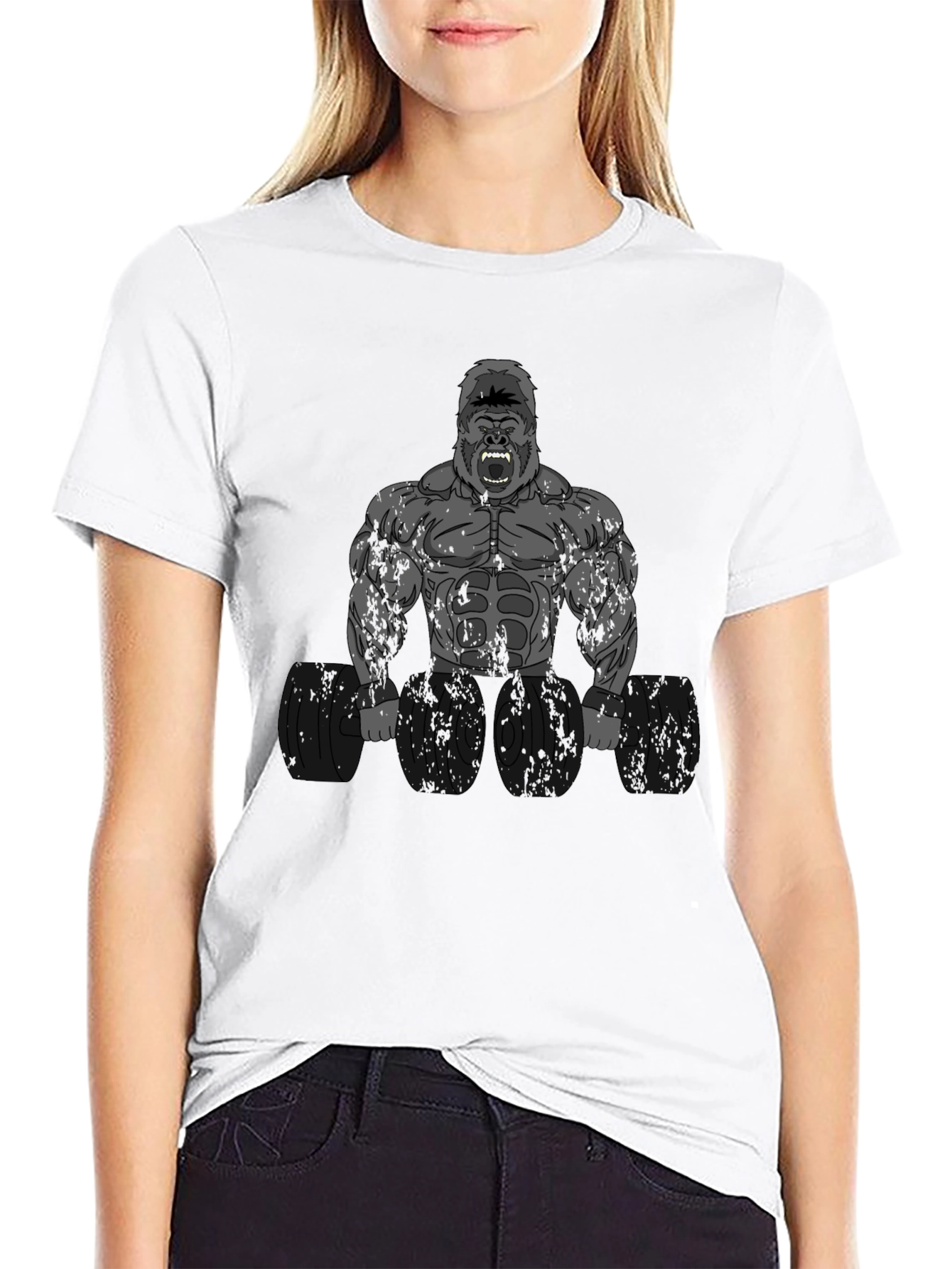 Bodybuilding Gorilla Graphic T-Shirt