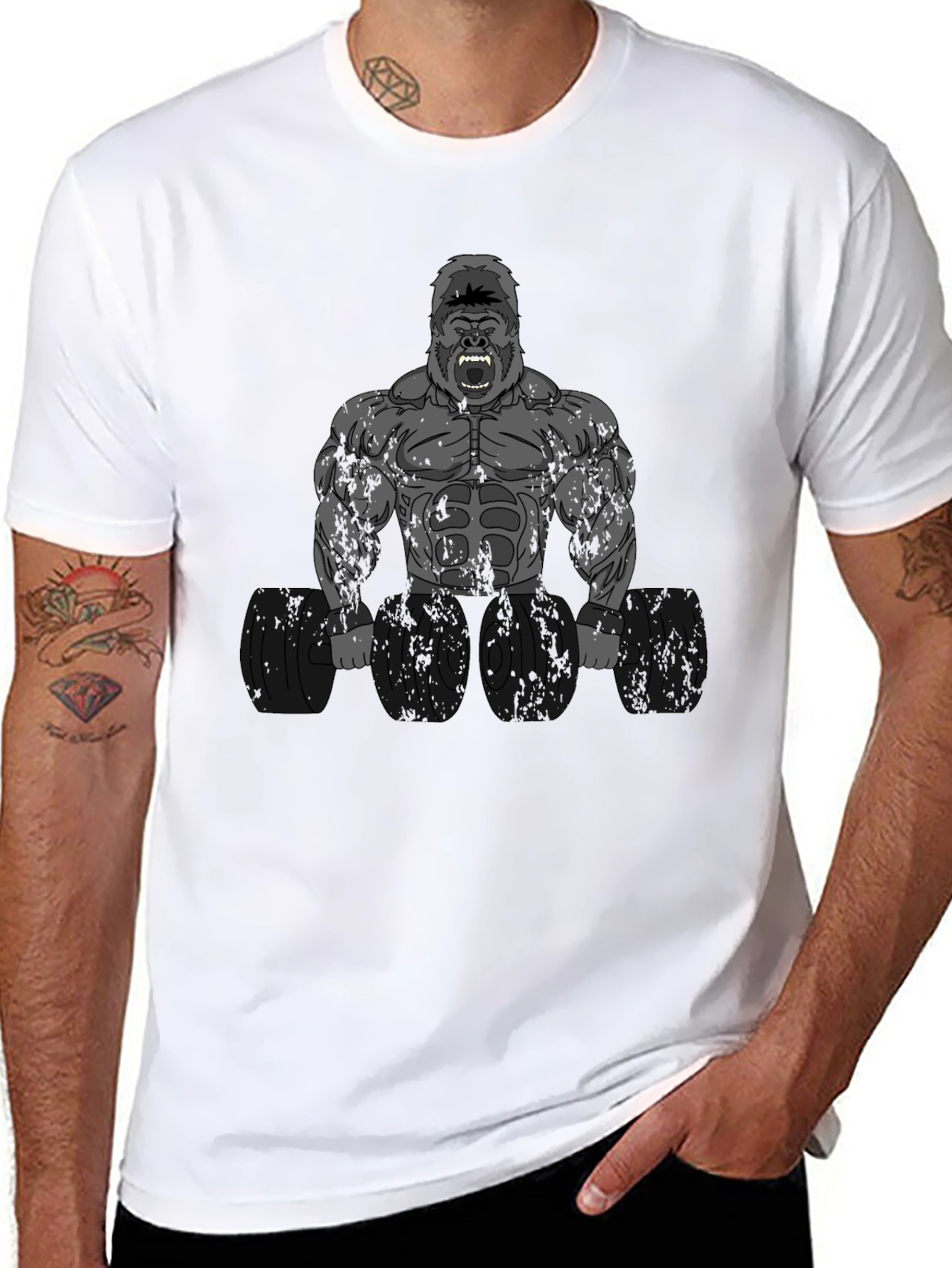 Bodybuilding Gorilla Graphic T-Shirt