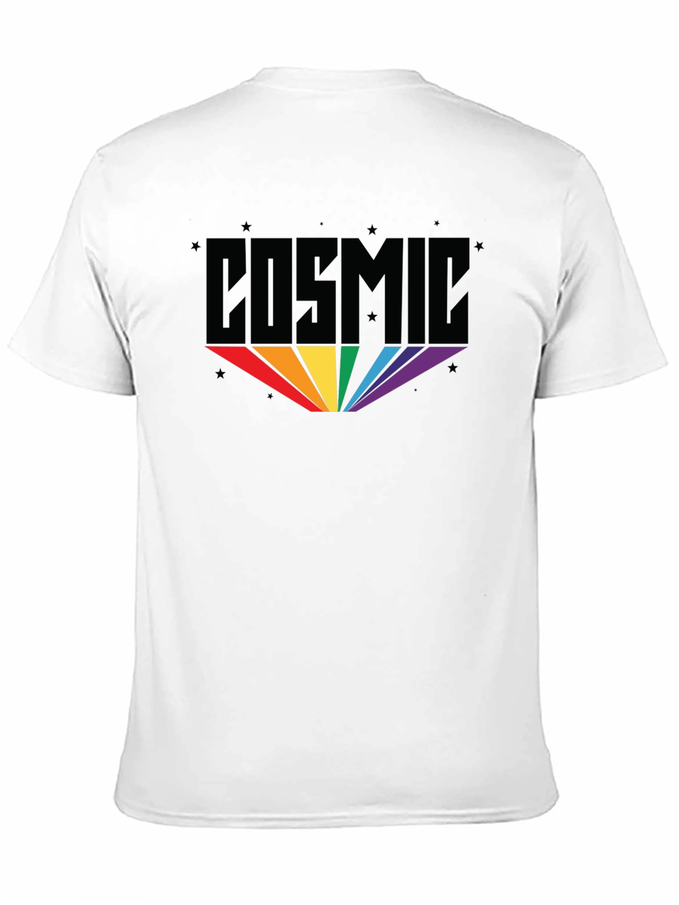 Cosmic Rainbow Graphic Black T-Shirt