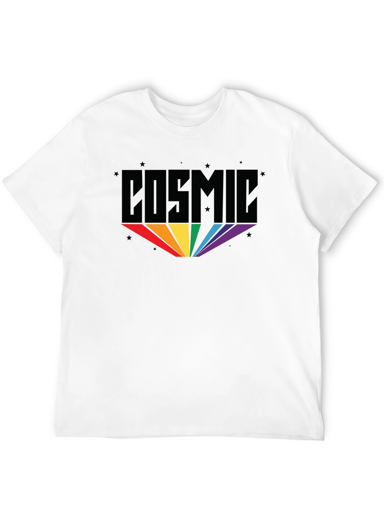 Cosmic Rainbow Graphic Black T-Shirt