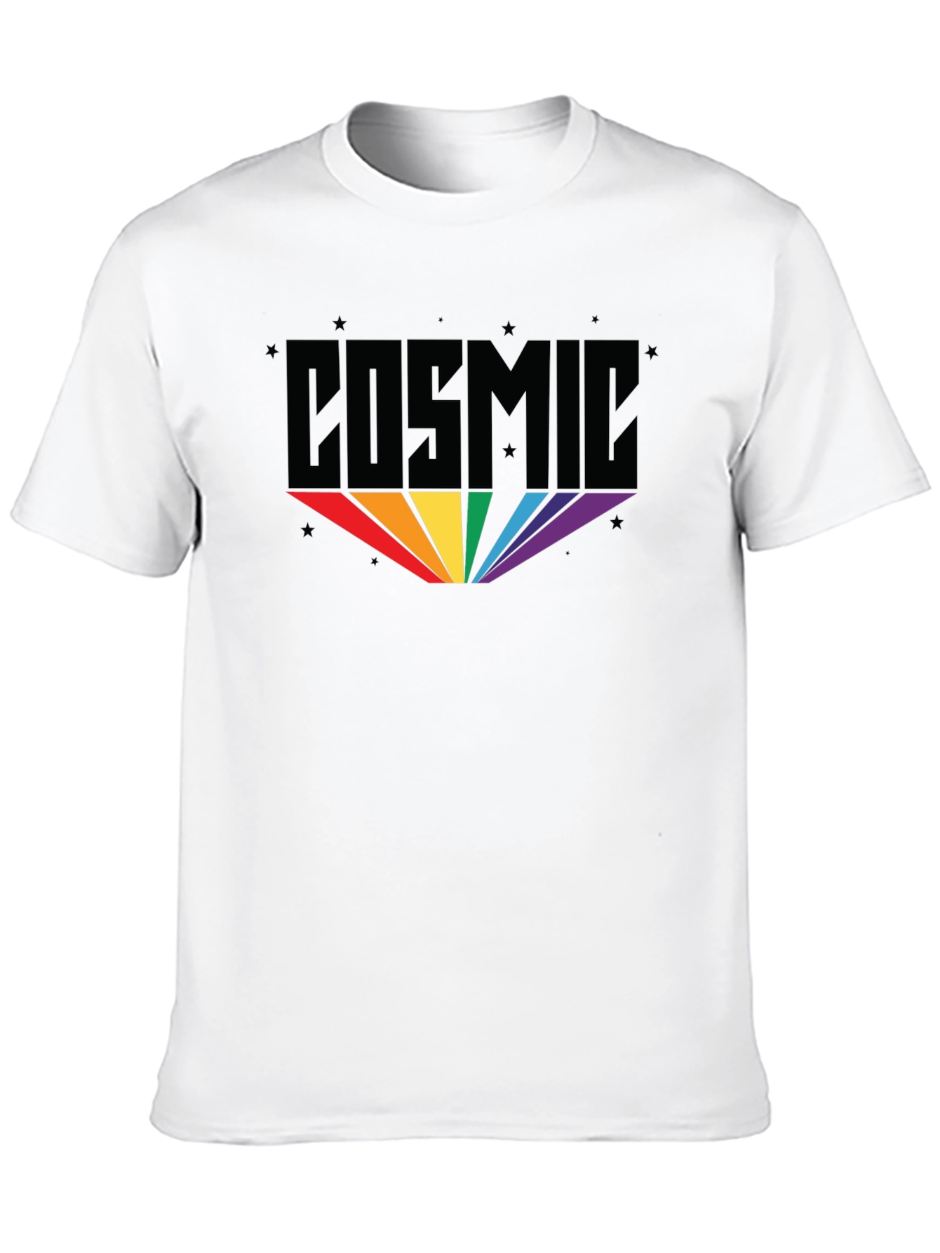 Cosmic Rainbow Graphic Black T-Shirt