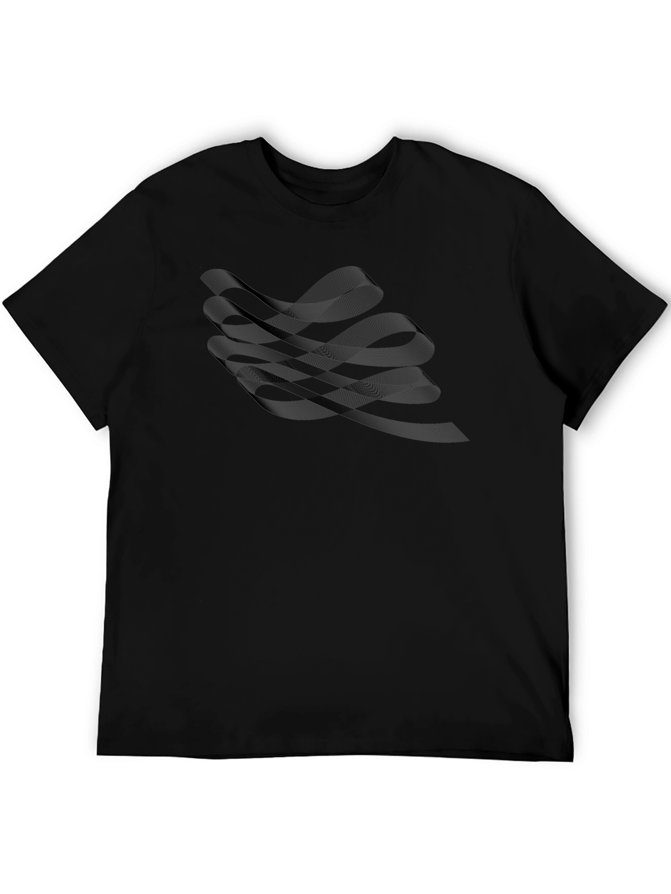 Mens Black Graphic Tee - Abstract Design