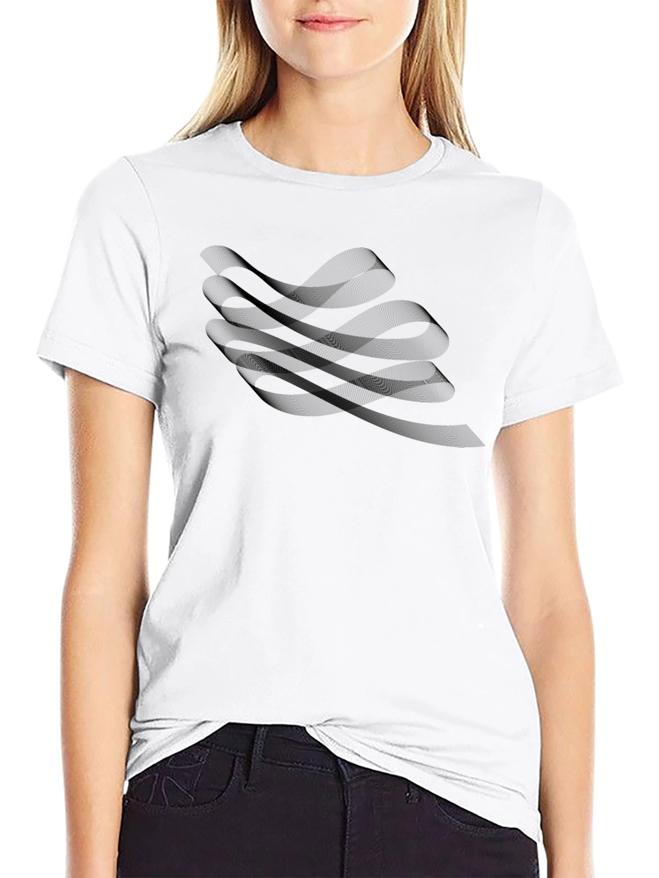 Mens Black Graphic Tee - Abstract Design