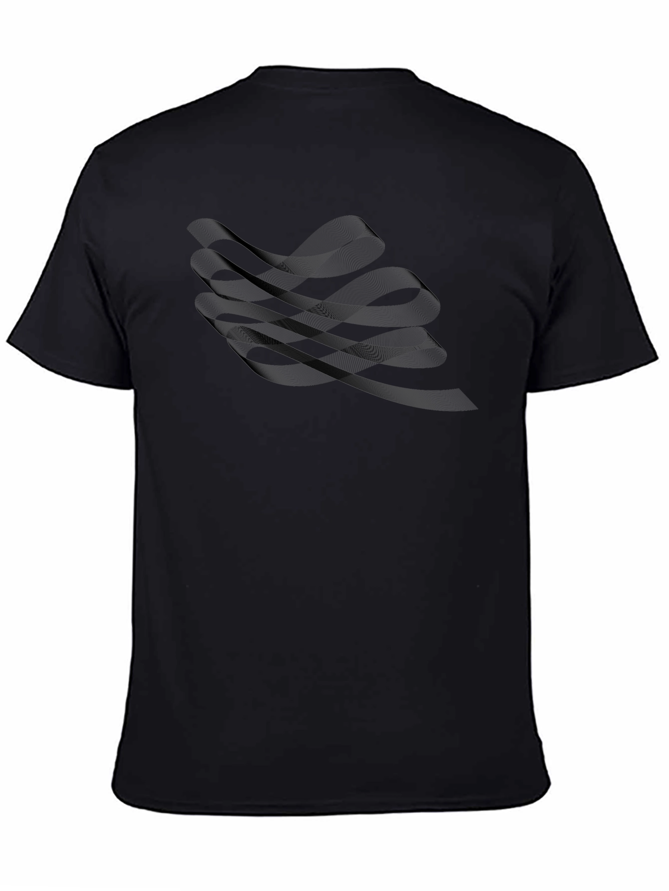Mens Black Graphic Tee - Abstract Design
