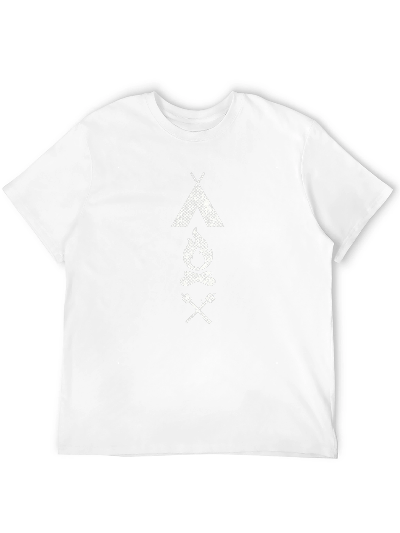 Camping Graphic Tee - Tent Fire Marshmallow Print