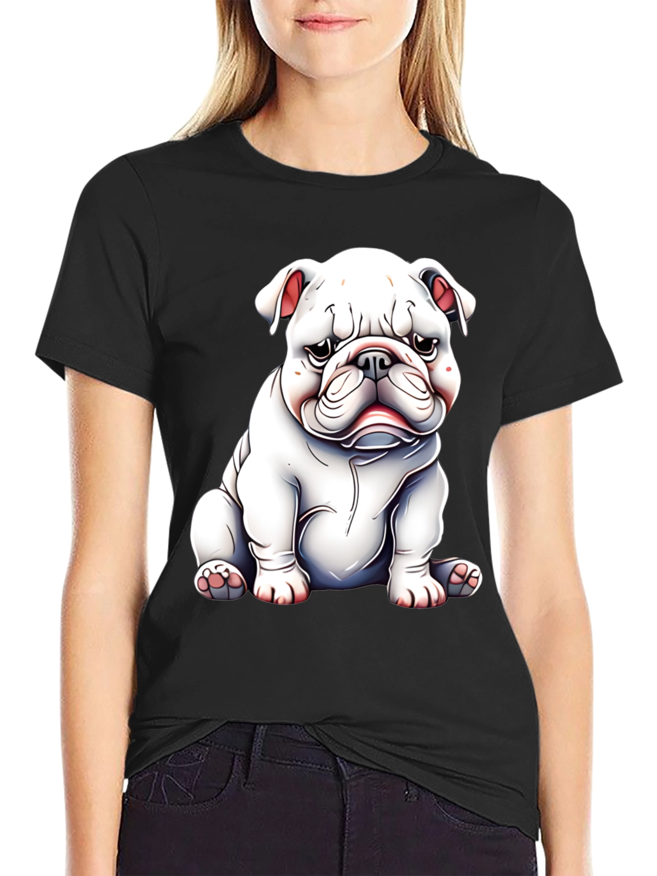 Bulldog Graphic Black Tee