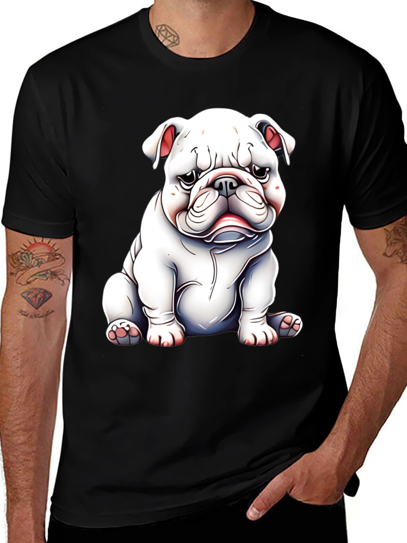 Bulldog Graphic Black Tee