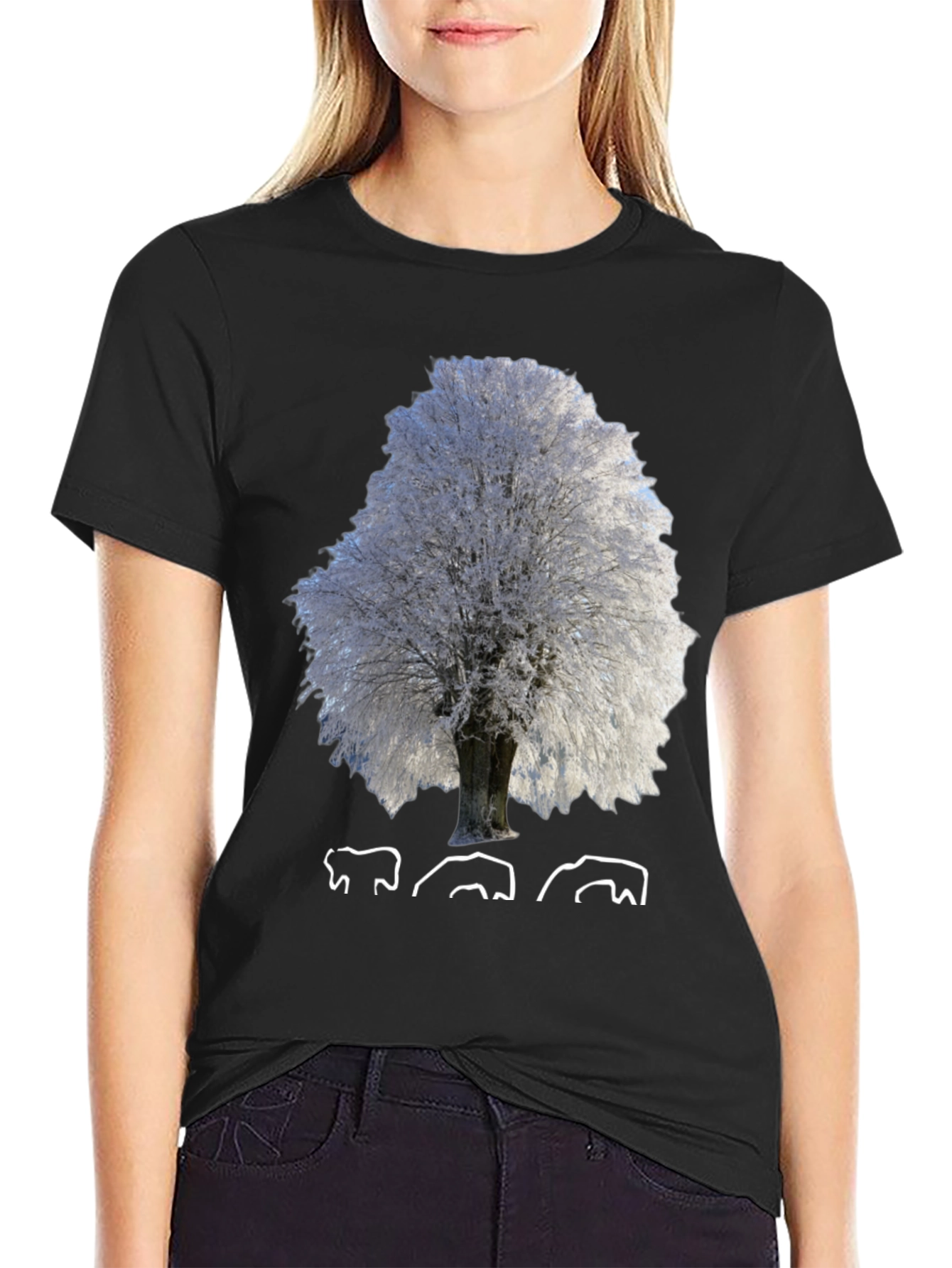 Winter Tree Graphic T-Shirt - Nature Inspired Design
