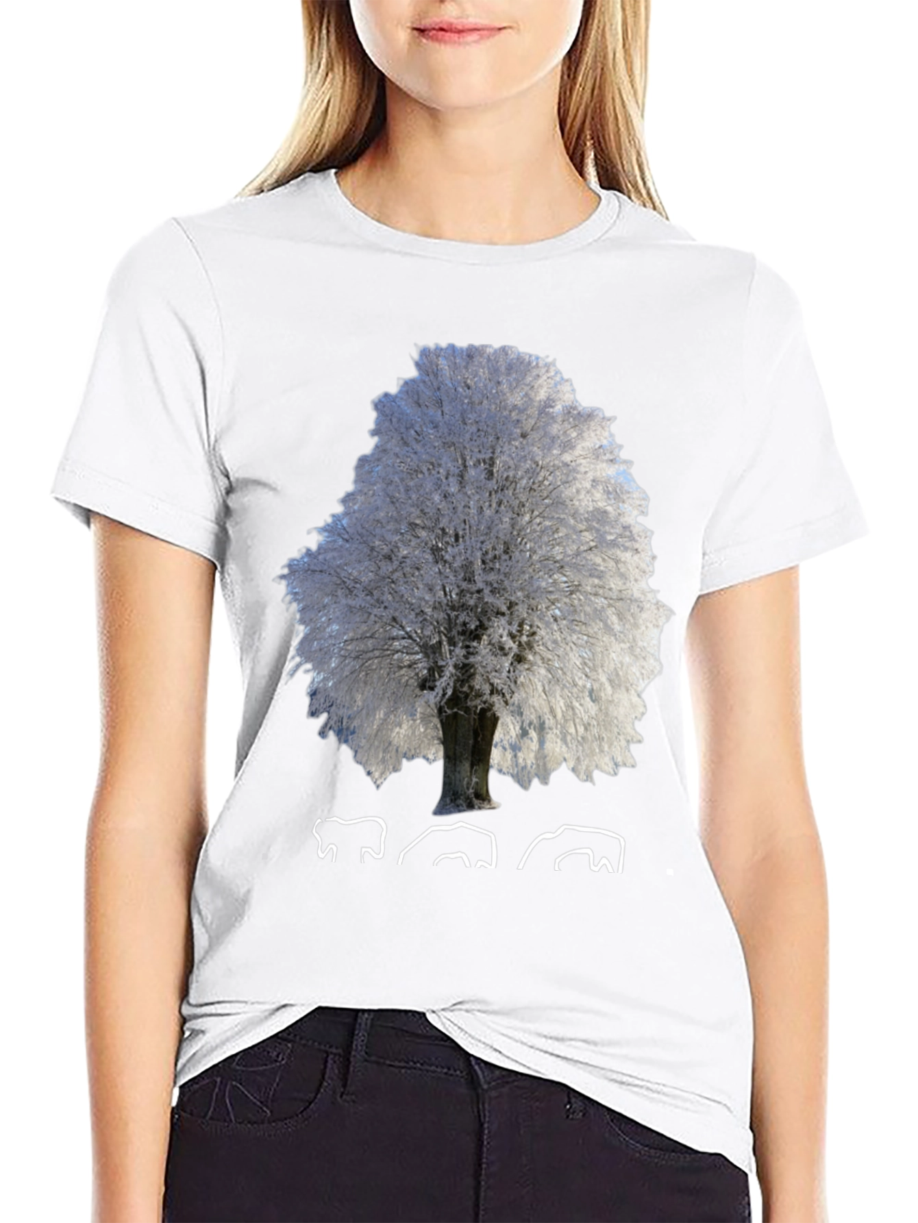 Winter Tree Graphic T-Shirt - Nature Inspired Design