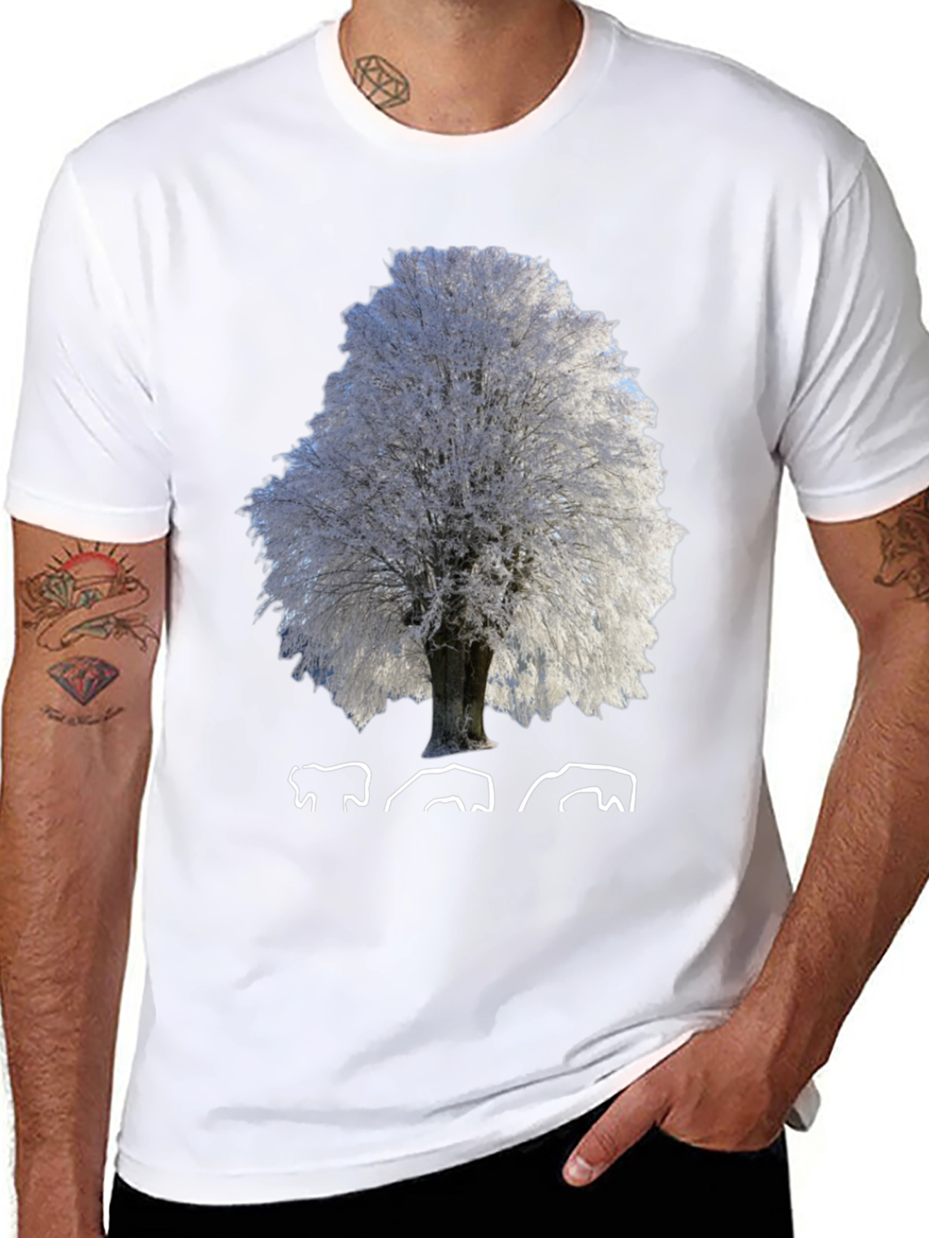 Winter Tree Graphic T-Shirt - Nature Inspired Design