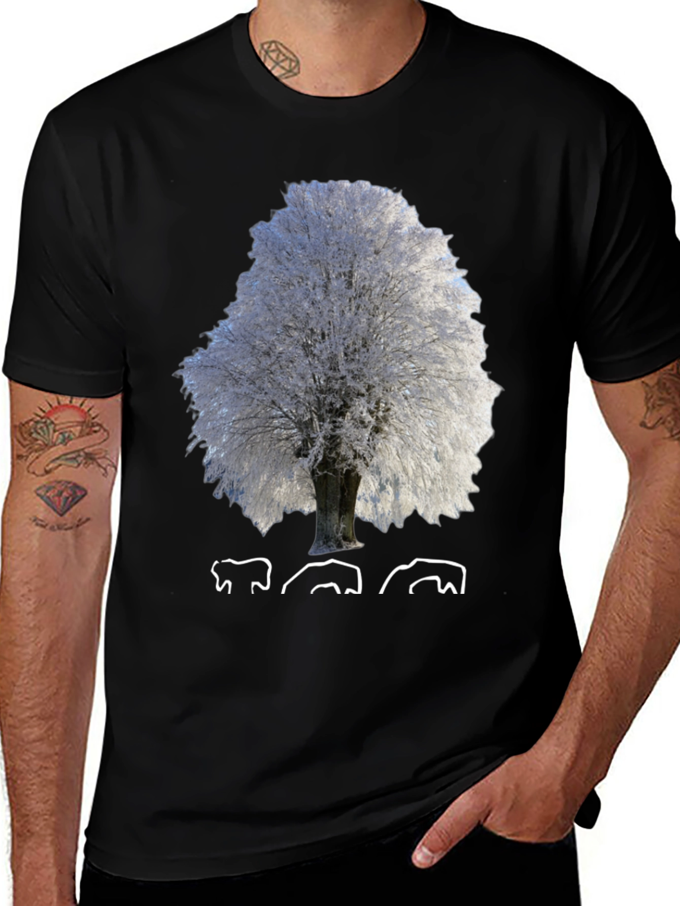 Winter Tree Graphic T-Shirt - Nature Inspired Design