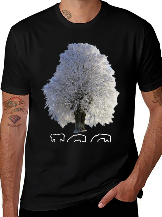 Winter Tree Graphic T-Shirt - Nature Inspired Design