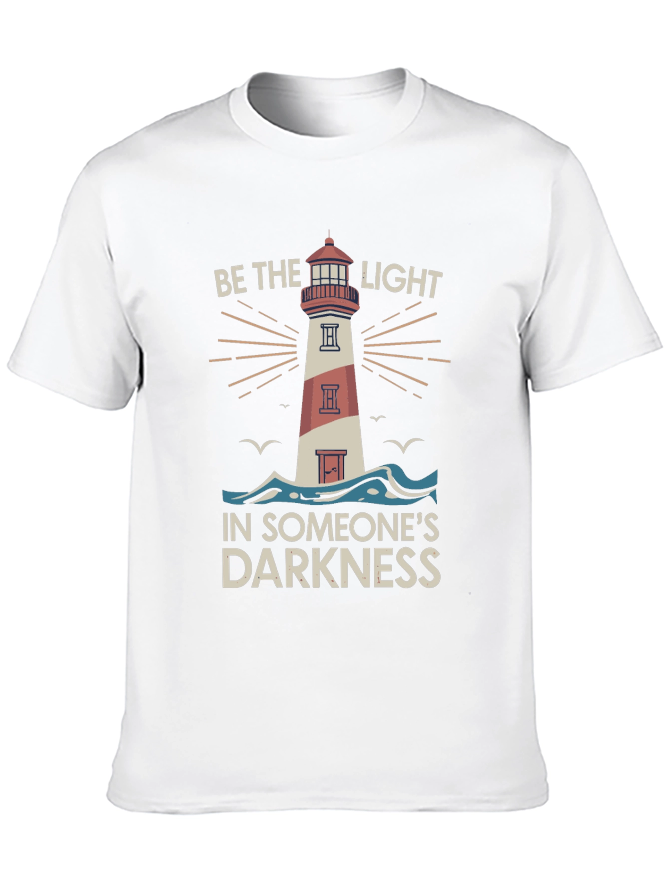 Be the Light Graphic Tee - Inspiring Lighthouse Design