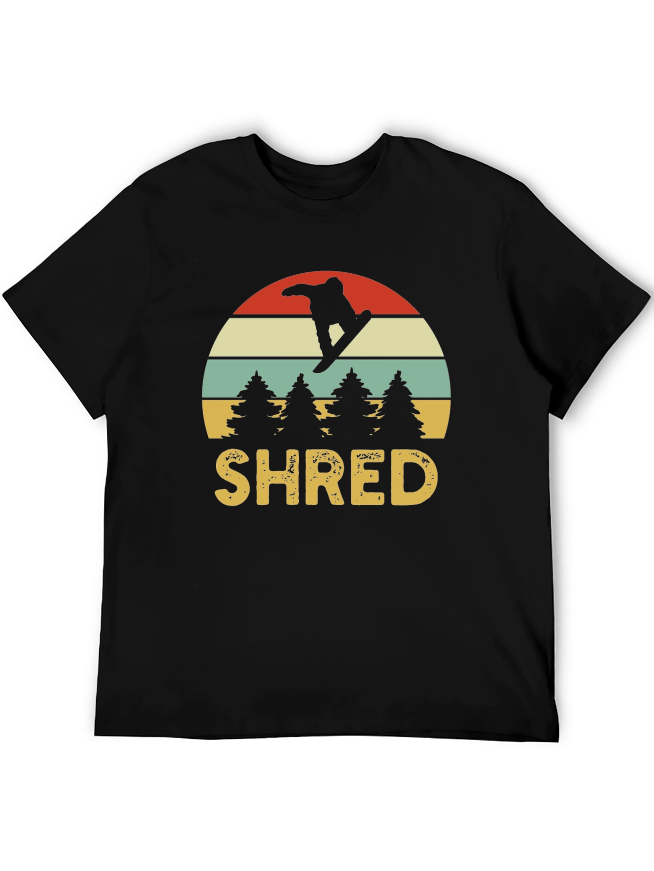 Retro SHRED Snowboarder Graphic Tee