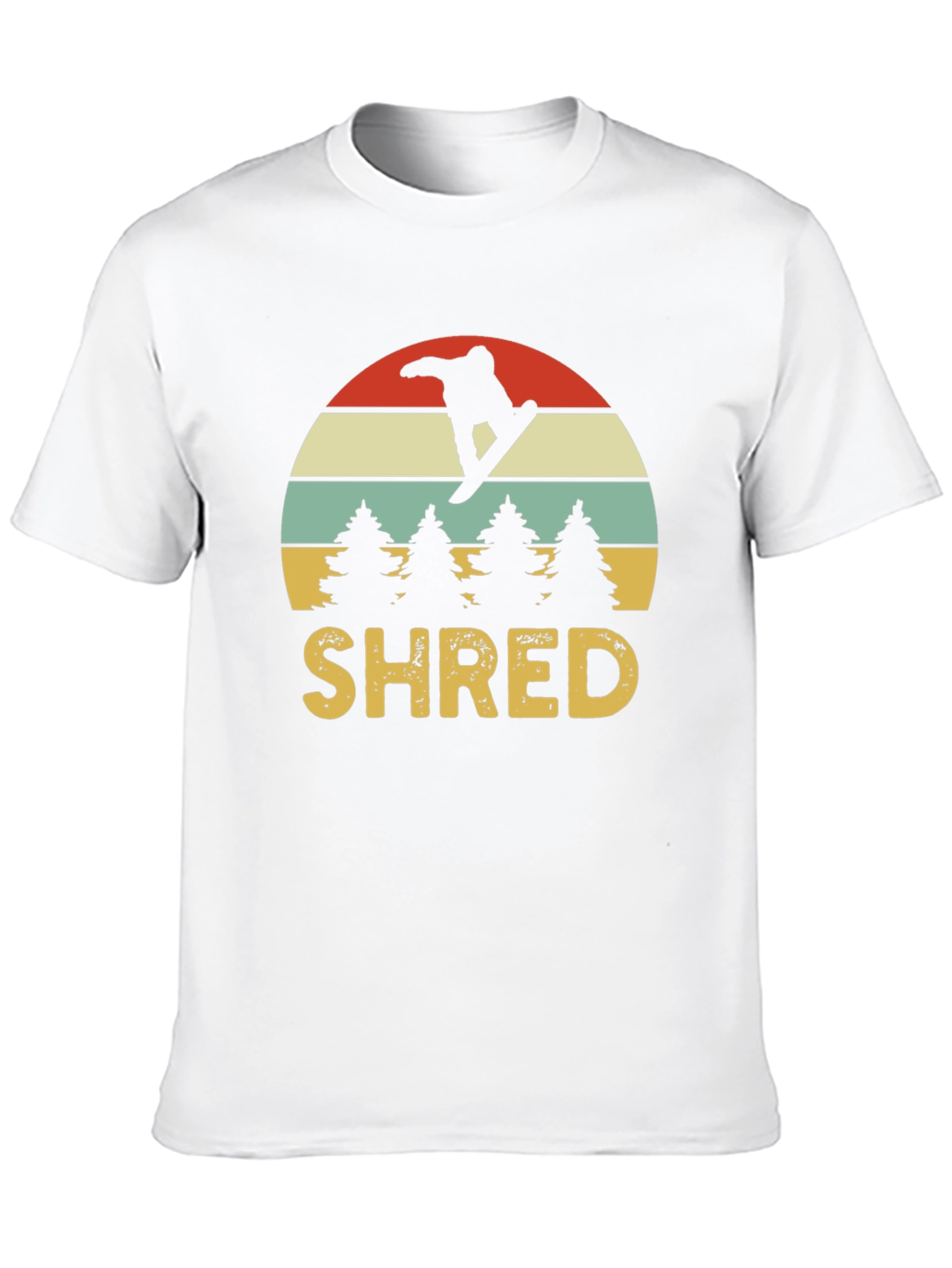 Retro SHRED Snowboarder Graphic Tee