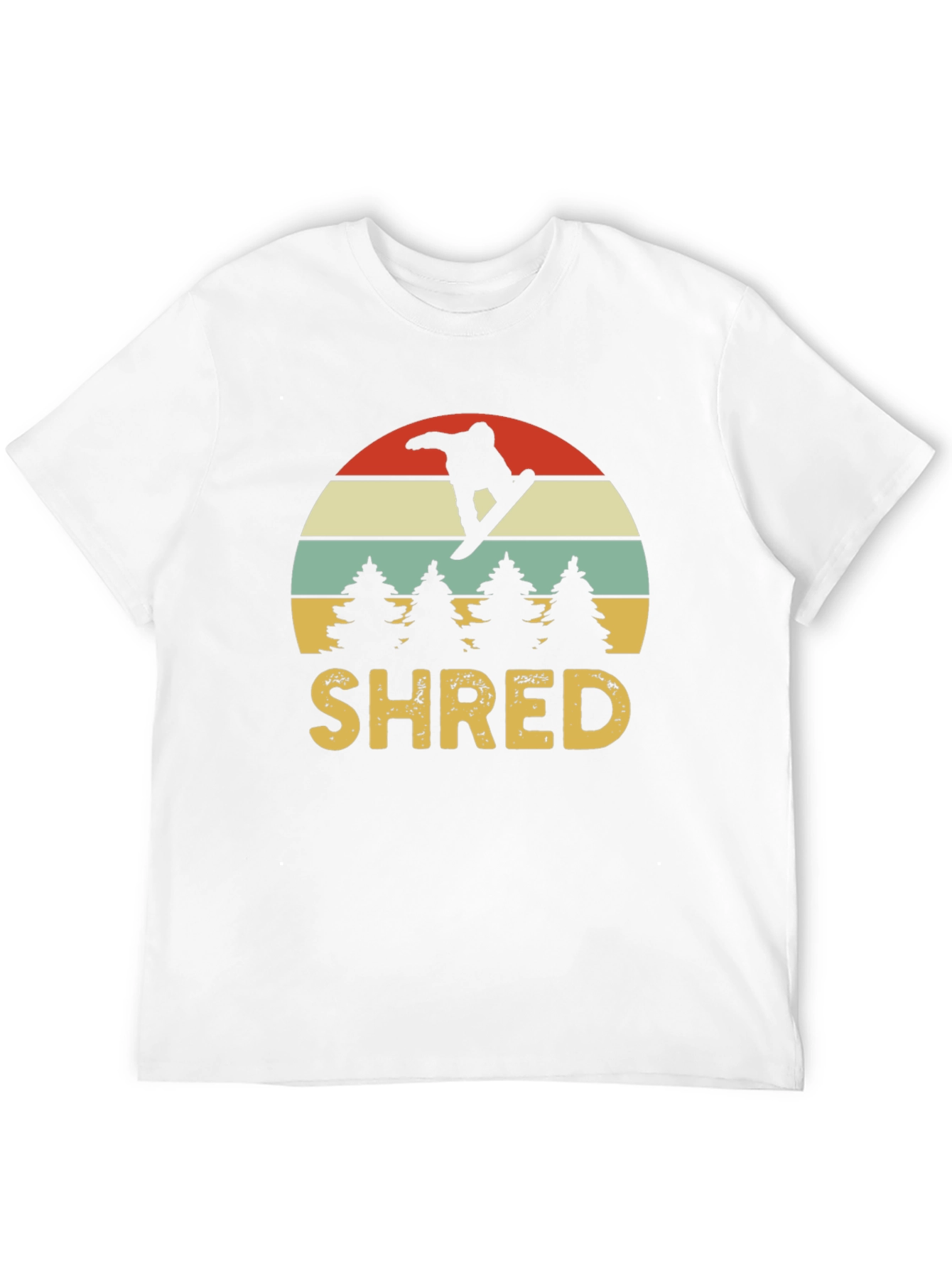 Retro SHRED Snowboarder Graphic Tee
