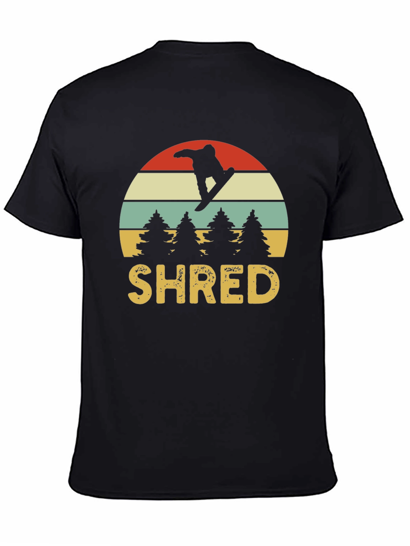 Retro SHRED Snowboarder Graphic Tee